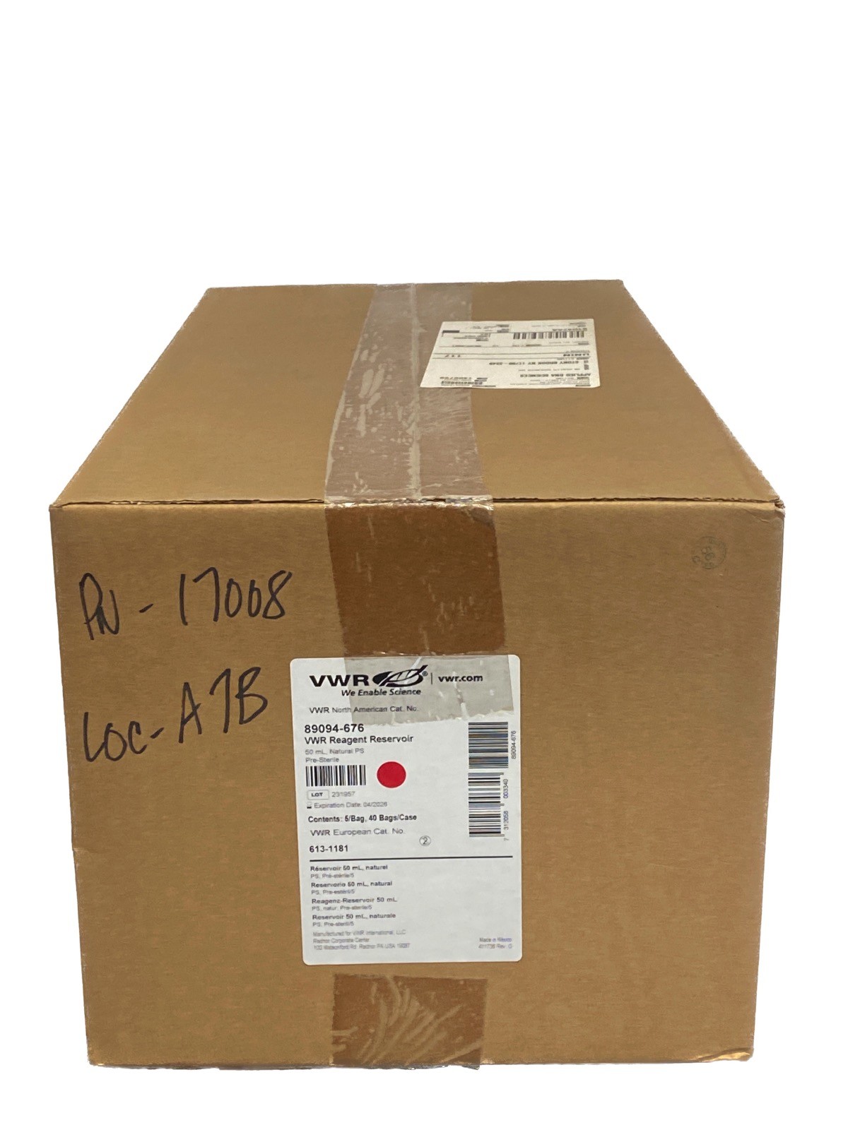 (200/Cs) VWR 50mL Clear PS Single Basin Reagent Reservoirs Sterile 89094-676