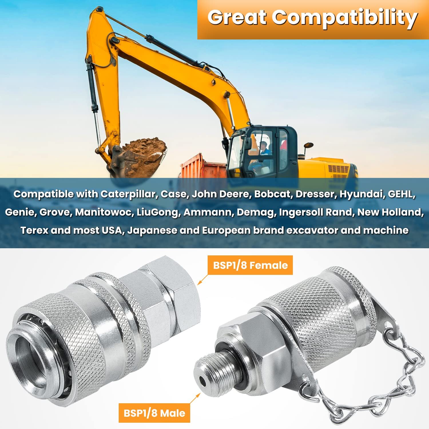 10000PSI Hydraulic Pressure Gauge Kit for Excavator Machinery 1 700BAR 1/4 NPT