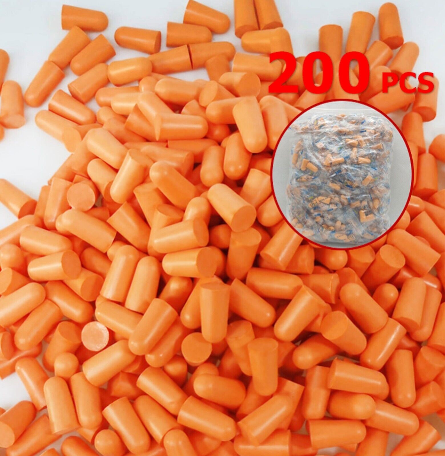 400/600 Ear Plugs Soft Orange Foam Sleep Travel Noise Shooting Working Lot Bulk