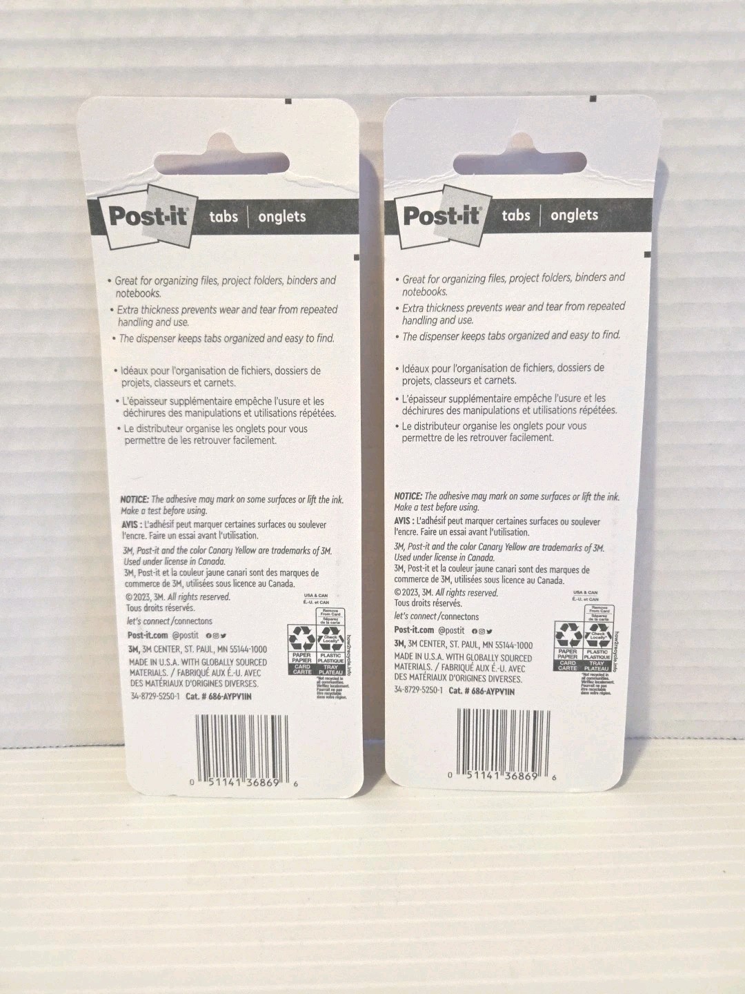 2 PACKS of 88! Post-it Tabs | Onglets in 4 Colors, 34-8729-5250-1