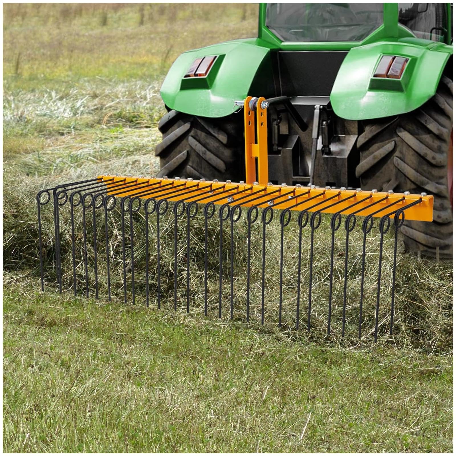 GARVEE 60 in Pine Straw Rake 3 Point Hitch Tractor Landscape Rake to Cat 0 Cat 1