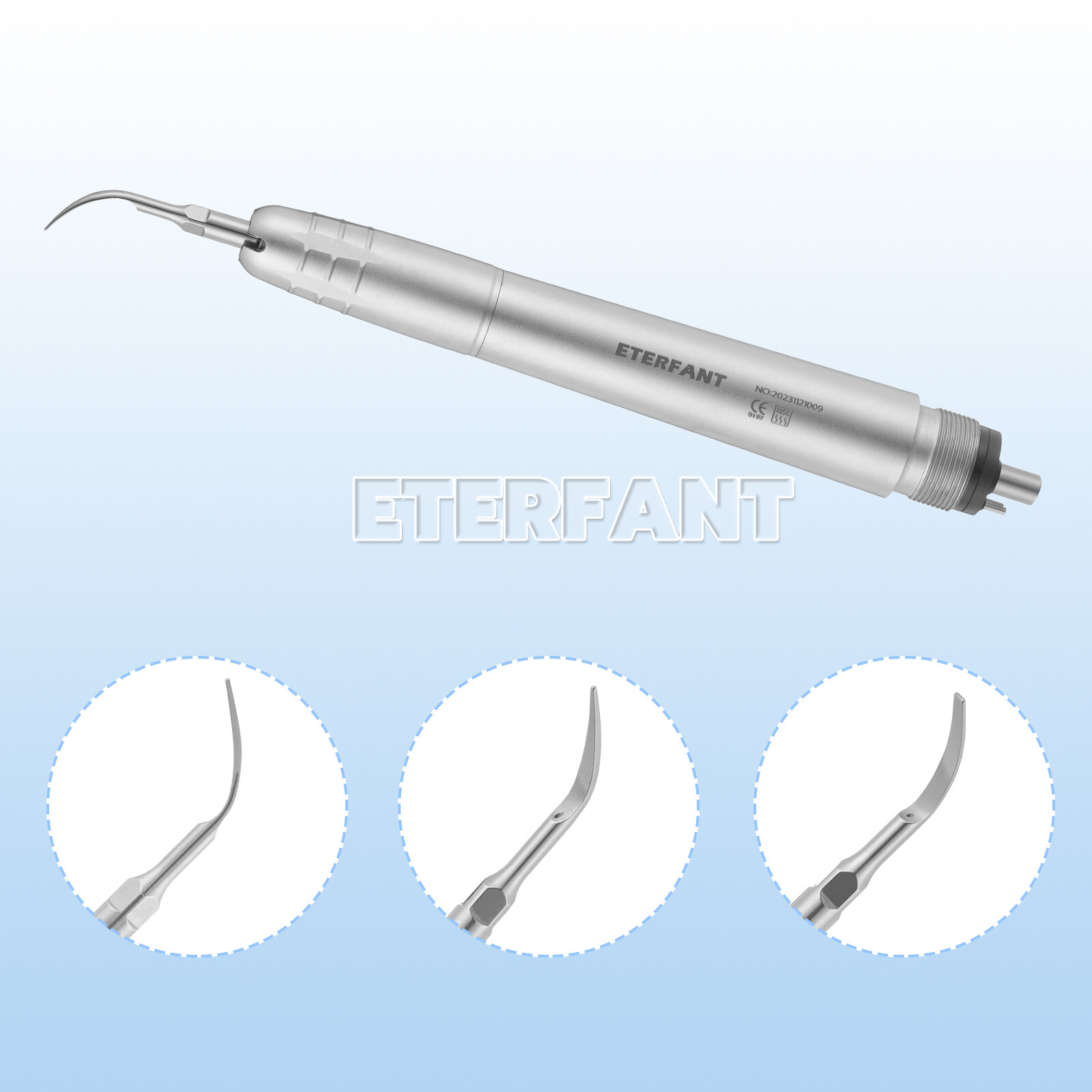 ENTERFANT Dental Ultrasonic Air Perio Scaler Handpiece Hygienist 4H 3Tips G1,2,4