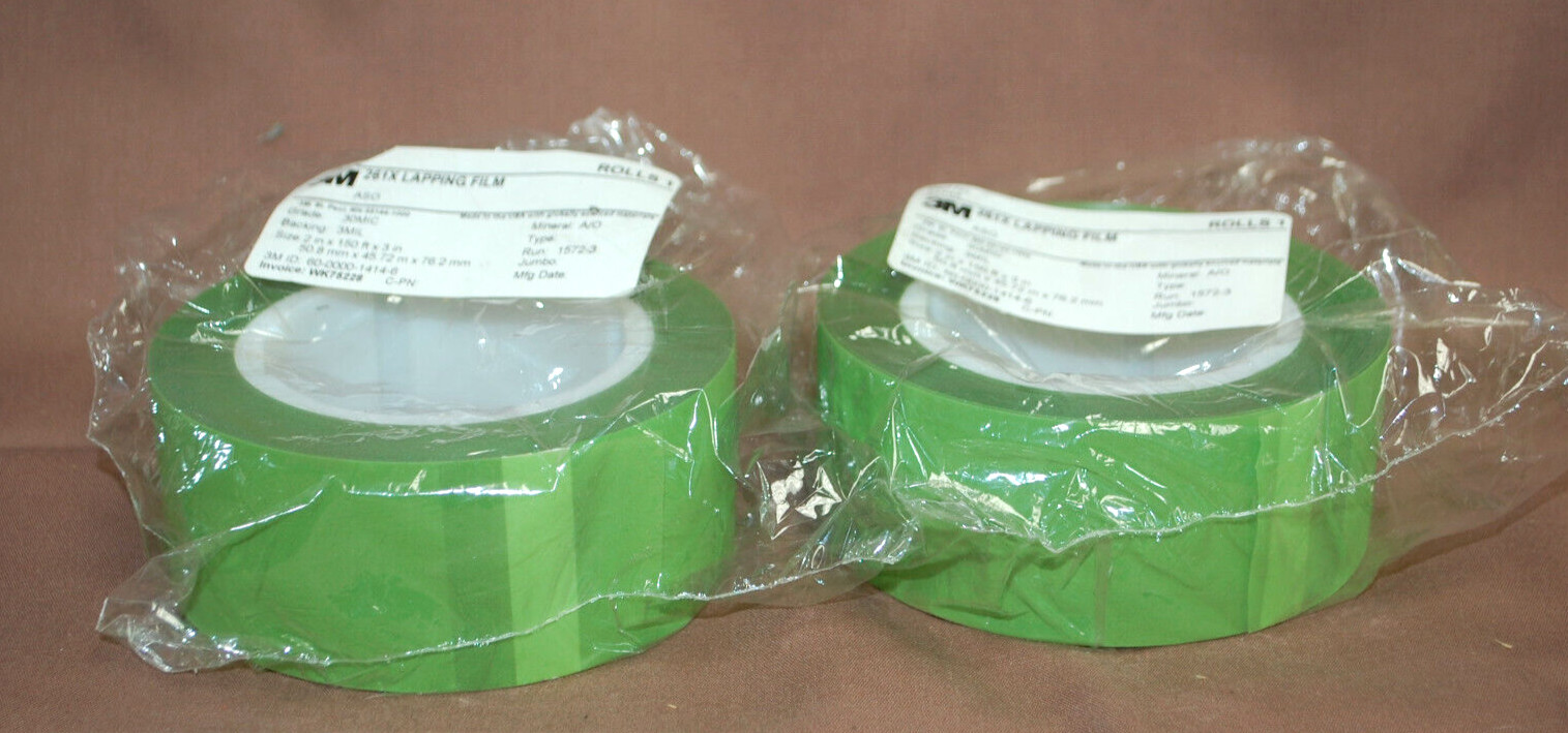 3M Green 261X Lapping Film Roll 30MIC 3MIL 2 in x 150 ft x 3 in 2 Rolls T1553