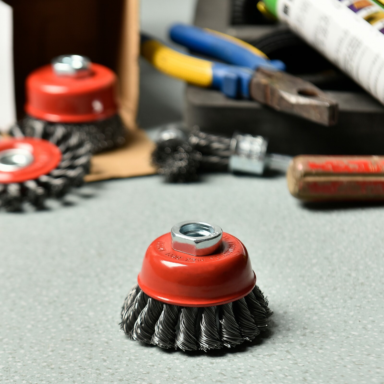 Aain 3 Inch Crimped Twisted Wire Knotted Cup Brush Angle Grinders 5/8″-11 Thread