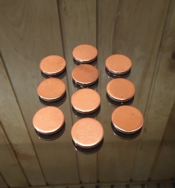 Copper Disk Circle Blanks 1″ Diameter 1/8” Thick 10 Pieces Disc Discs Disks