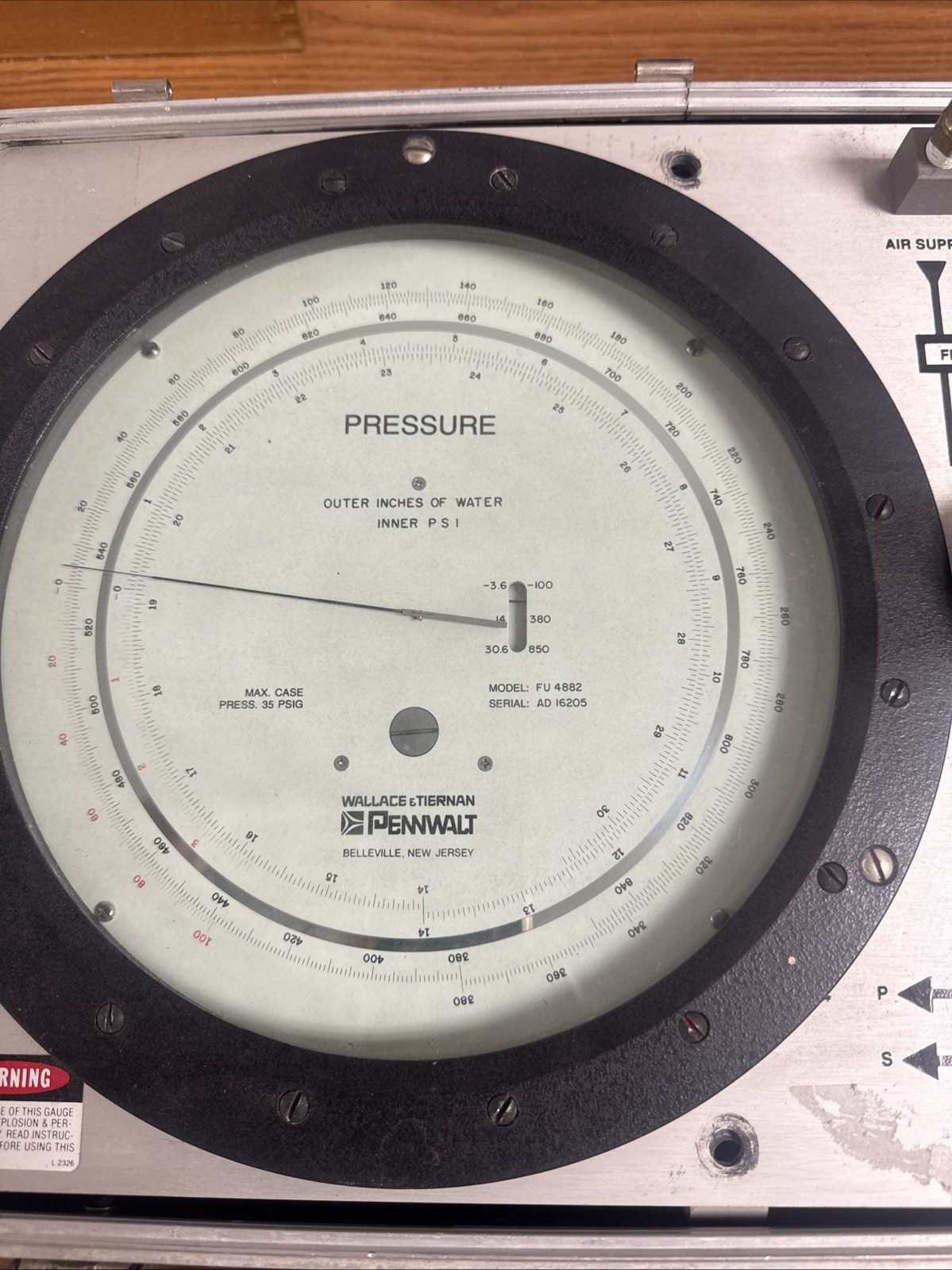 Wallace & Tiernan Pennwalt Portable Pneumatic Calibrator, FU4882, (item #262)