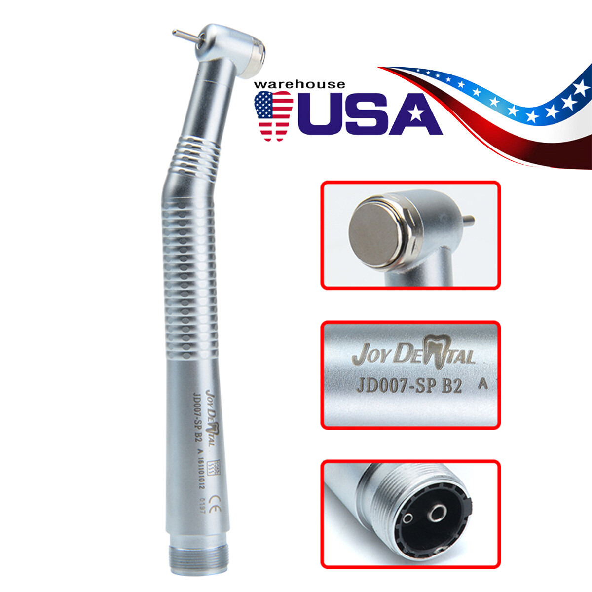 Dental Standard Push Button High Fast Speed Handpiece 2/4Holes Single Way Spray