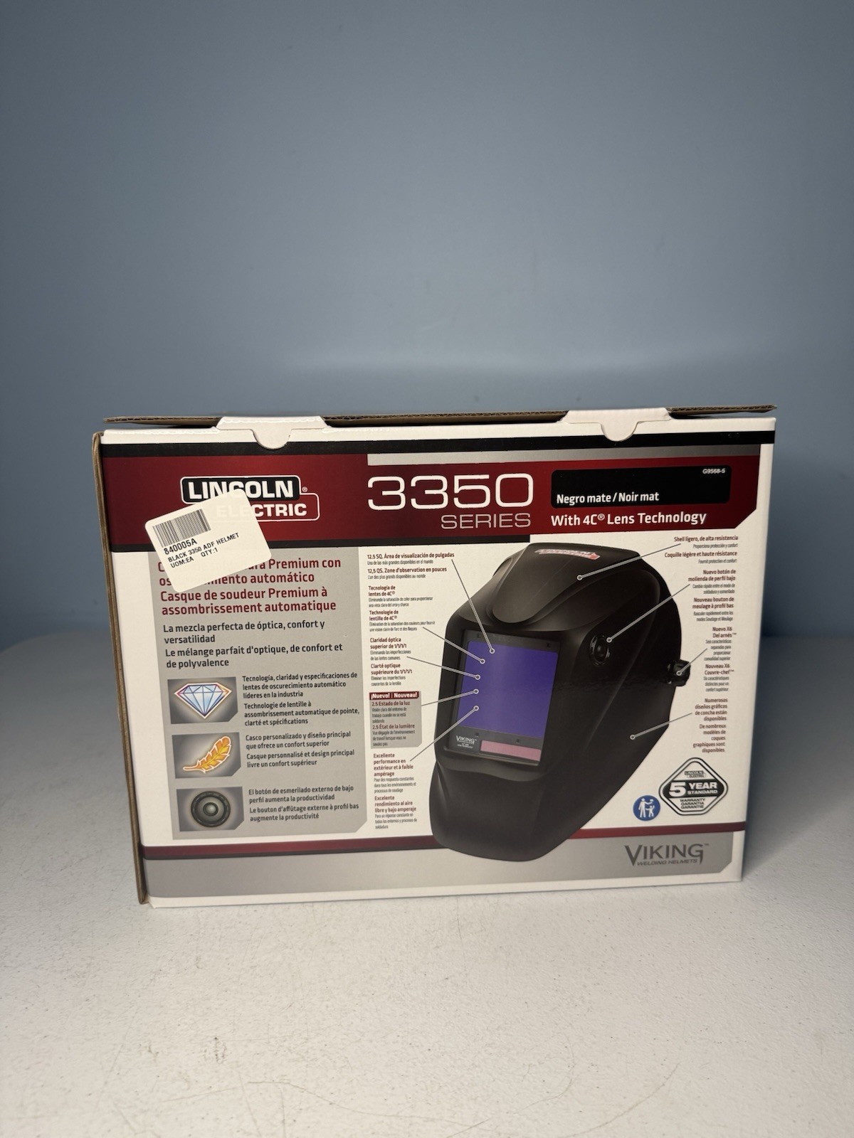 NEW Lincoln Electric K3034-4 VIKING 3350 Auto Darkening Welding Helmet Matte