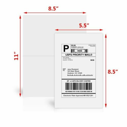 Shipping Labels Half Sheet 1000 Self Adhesive 8.5×5.5 Round Corner Blank Label