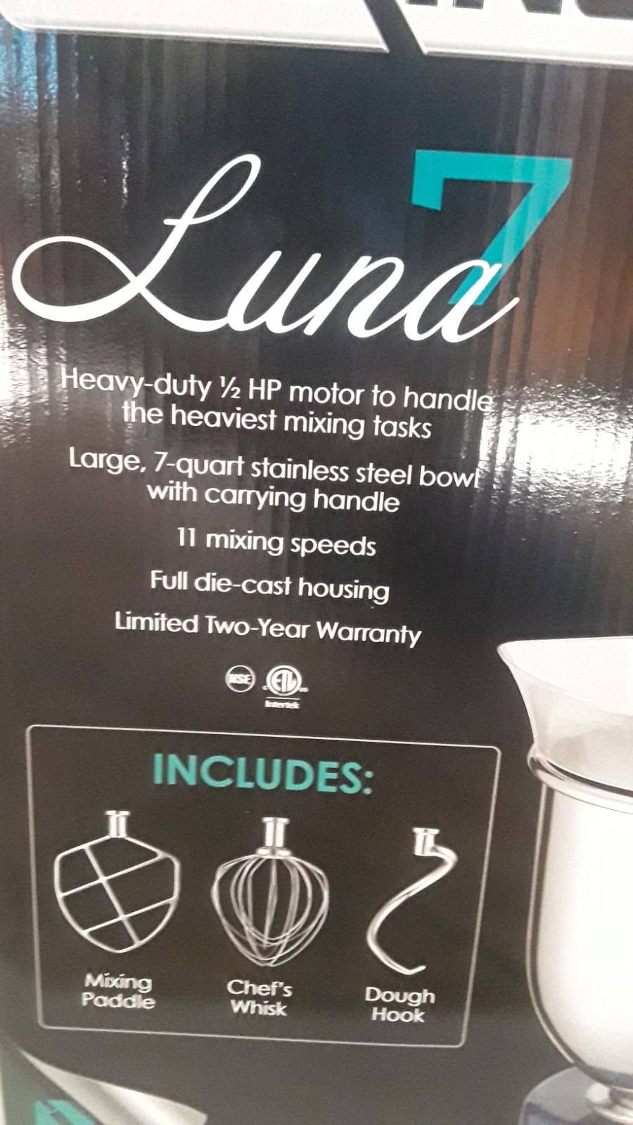 Brand New! WARING WSM7L Commercial Luna Planetary Countertop 7Qt Stand Mixer