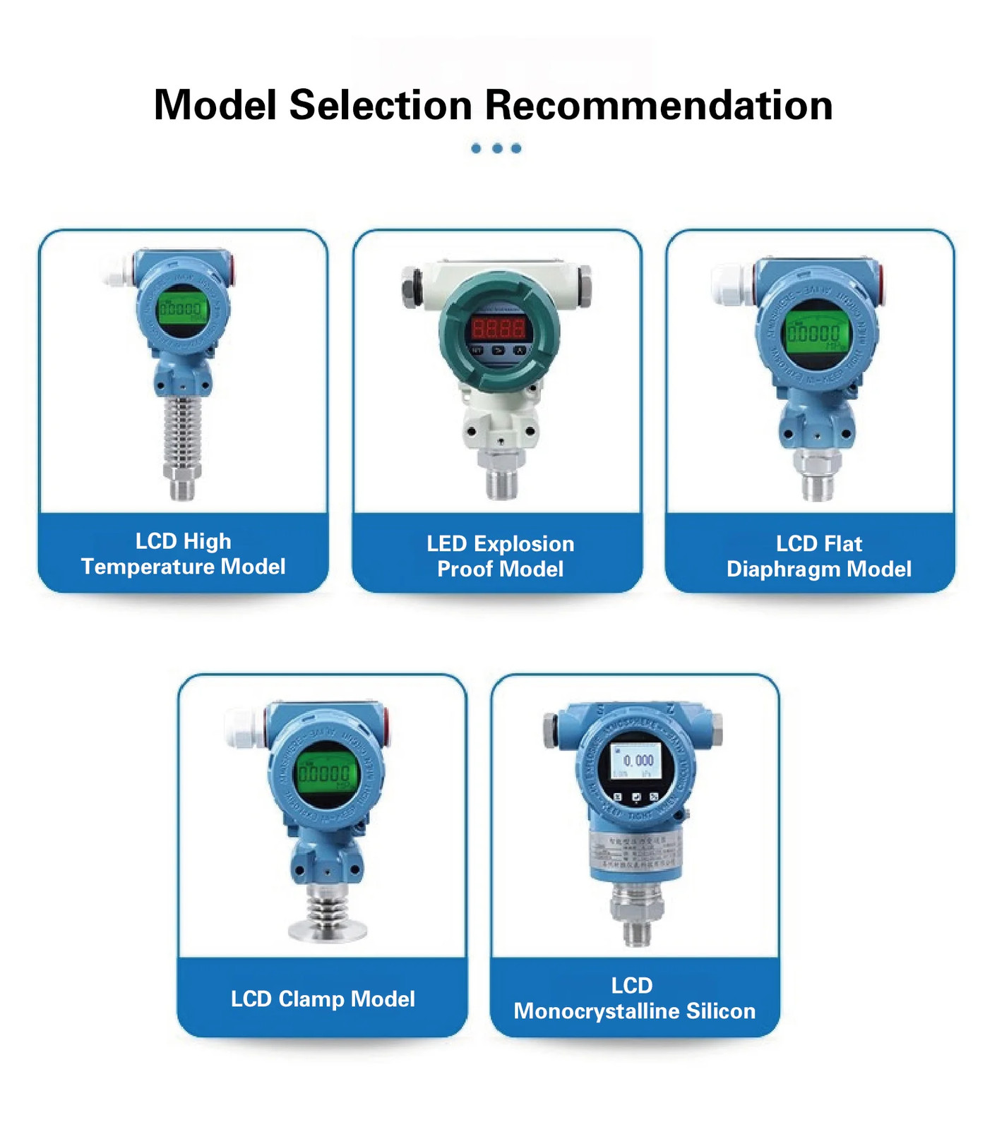 Digital Pressure Transmitter 4-20mA Output SS High Accuracy 0.5% FS YB2088