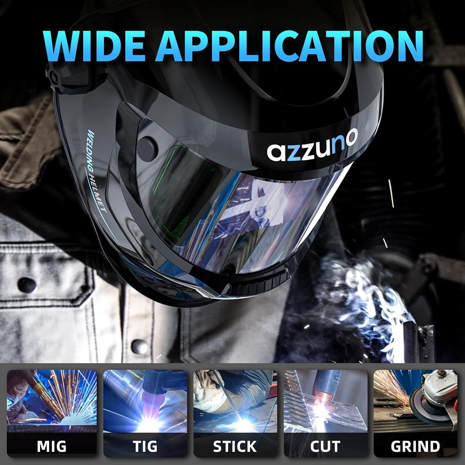 Auto-Darkening True Color Welding Helmet Large Viewing for Weld/Grind/Cut