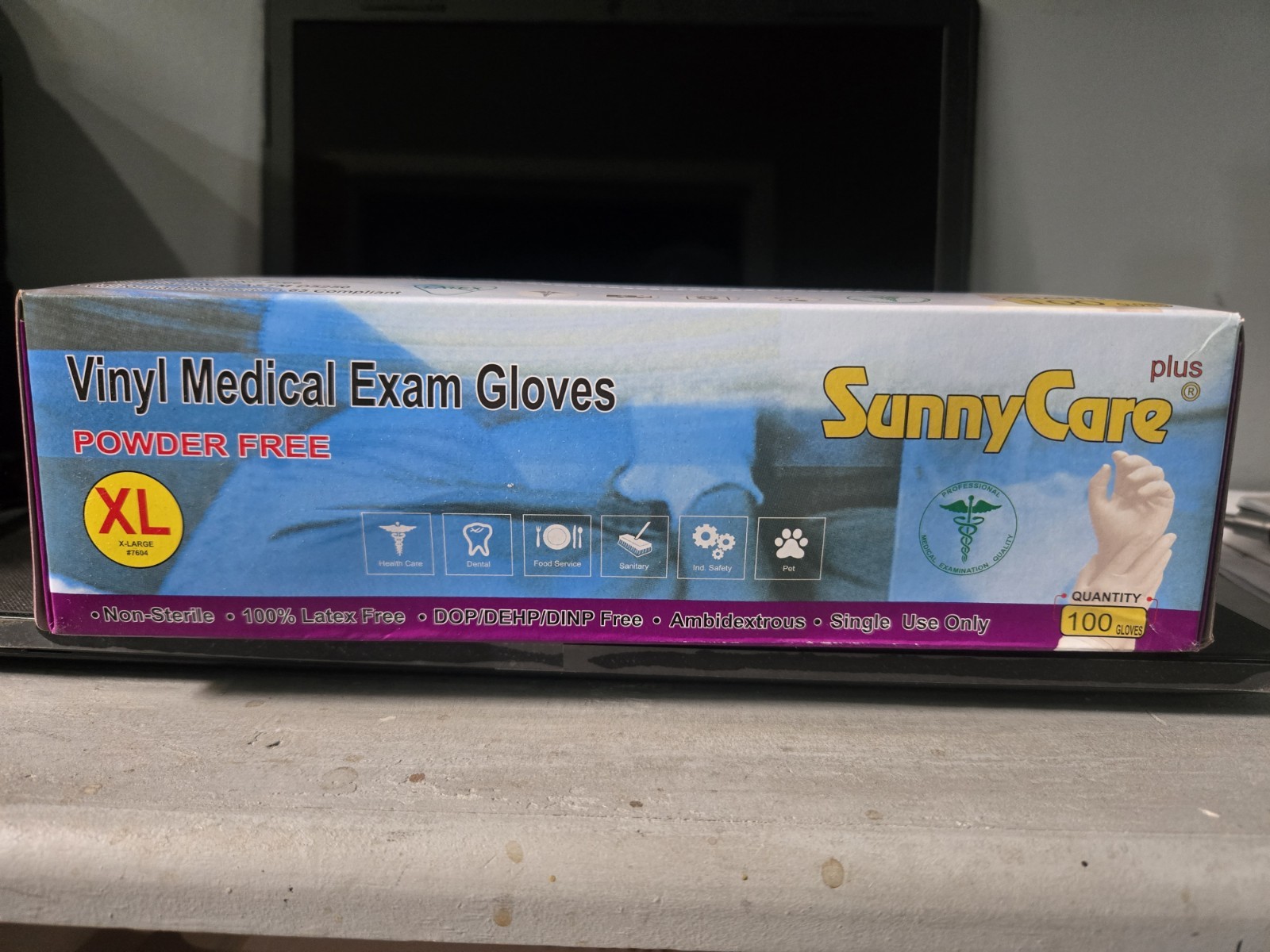 100qty Vinyl Gloves (Powder FREE) Size XL