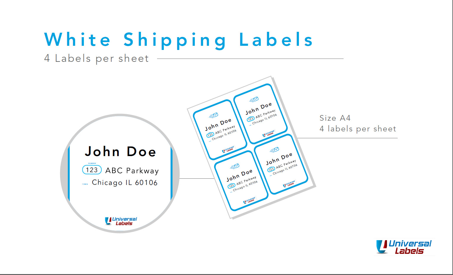 4 labels per sheet, 4″ x 5″ per label – High Premium Quality – Made in the USA