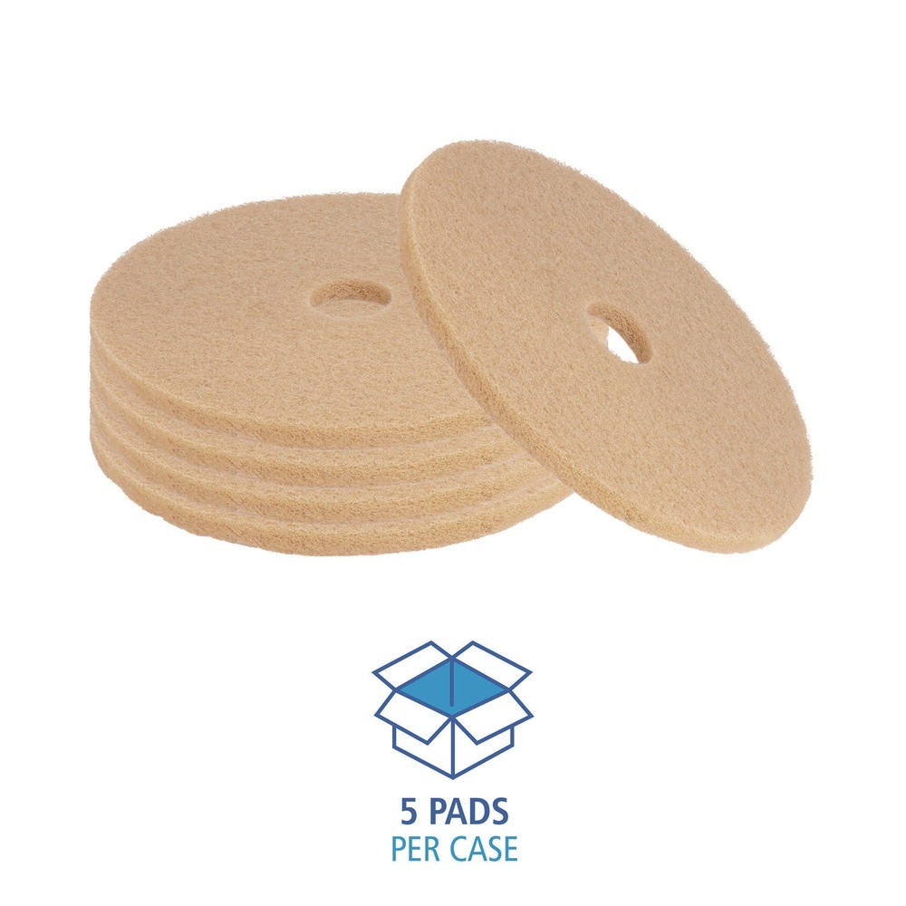 Boardwalk 4027ULT 27 in. Burnishing Floor Pads – Tan (5/Carton) New