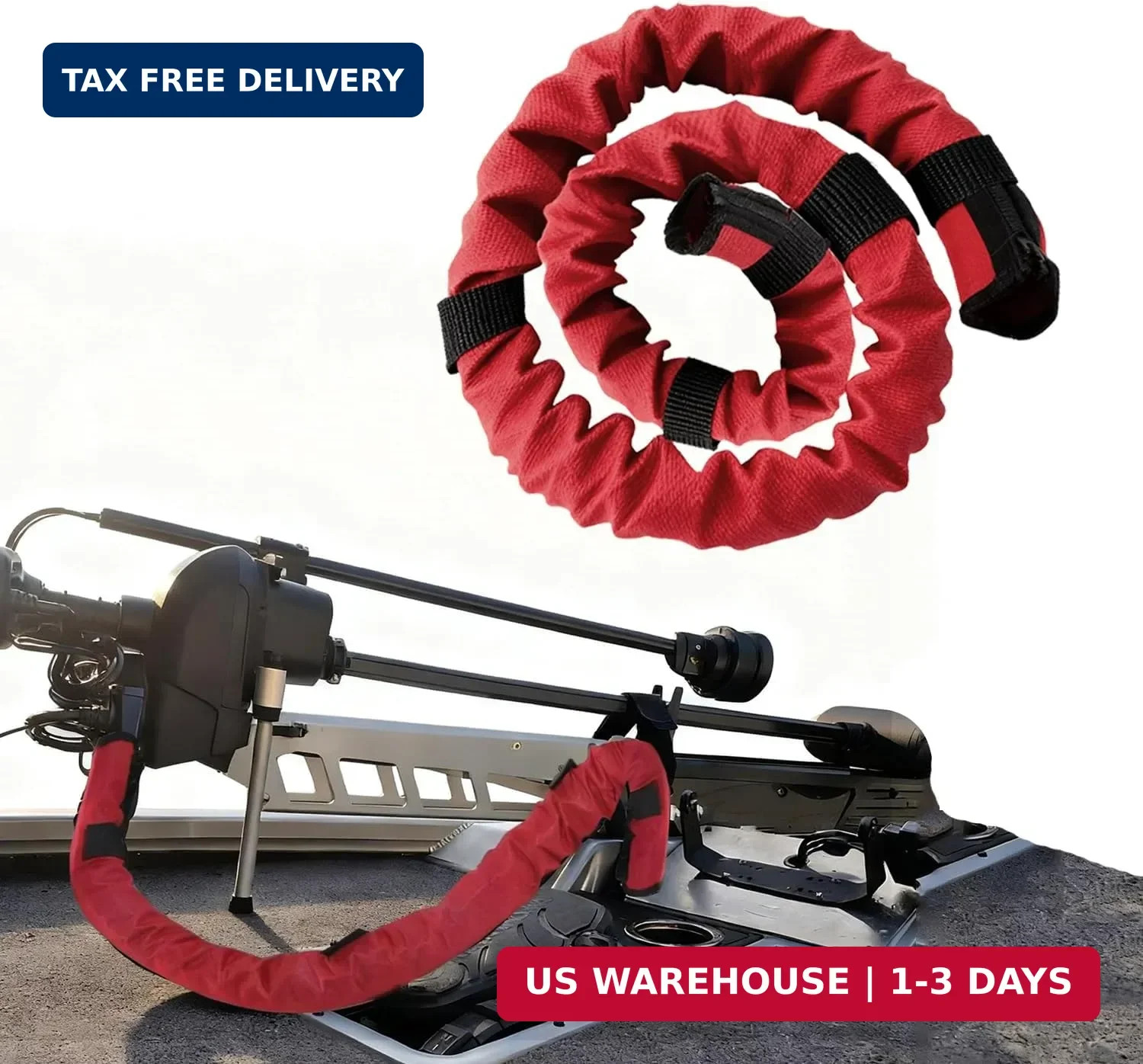 48Inch Trolling Motor Cable Sleeve | Red Trolling Motor Sleeve Weatherproof Rigg