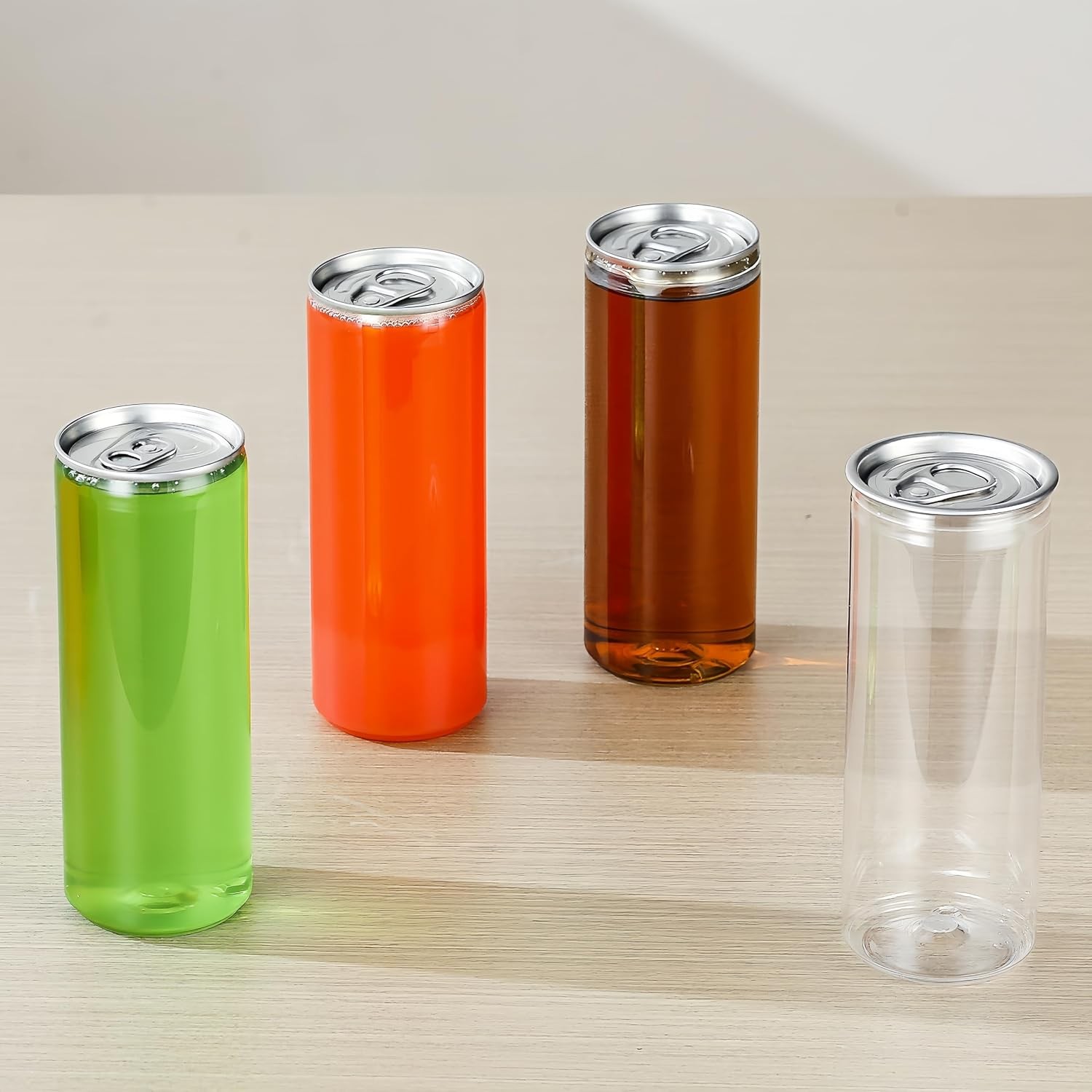 200-Pack 11.2 oz(330ml) Disposable PET Plastic Can Sealing Cups with Aluminum