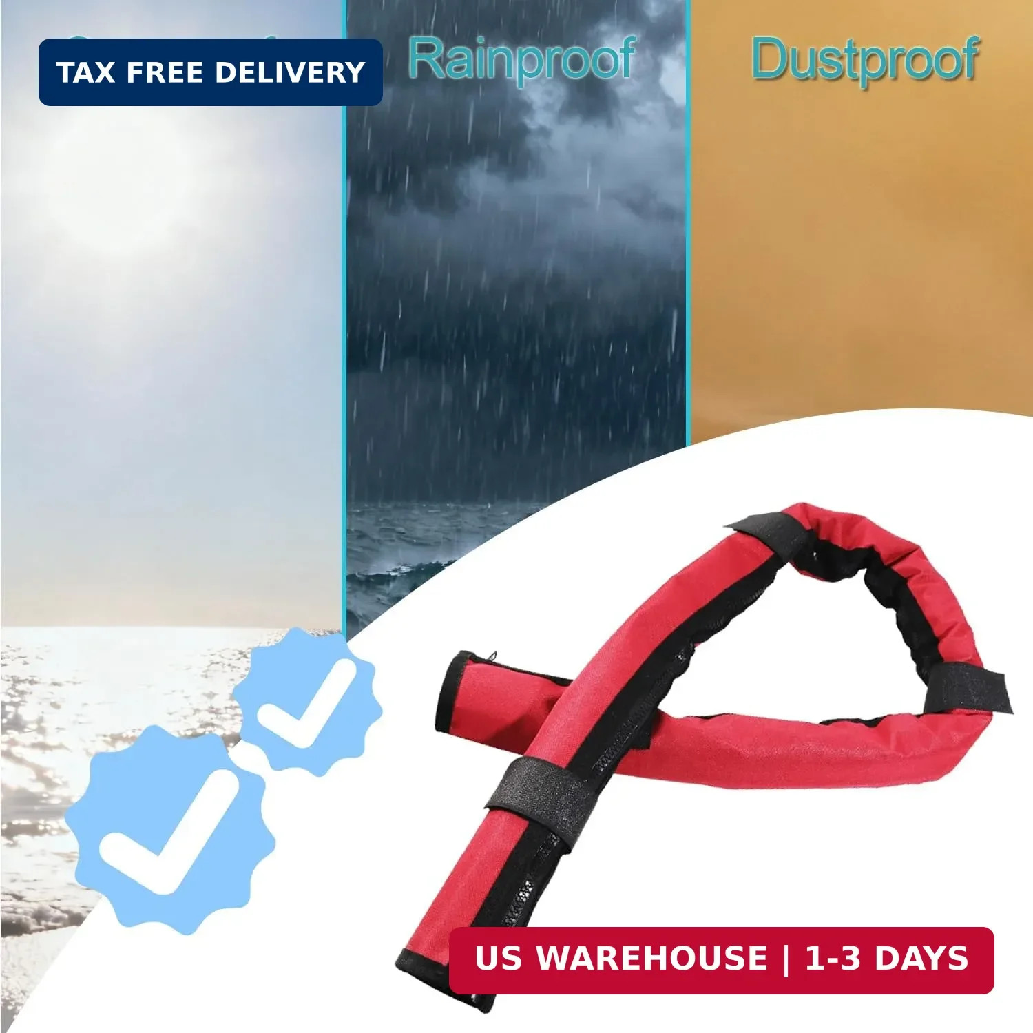 48Inch Trolling Motor Cable Sleeve | Red Trolling Motor Sleeve Weatherproof Rigg