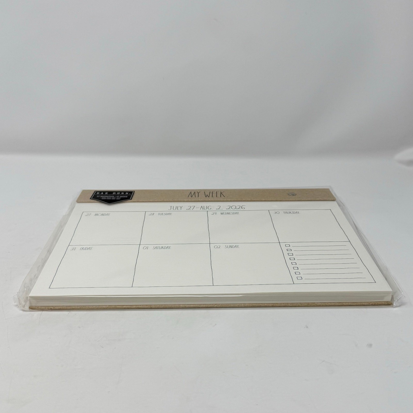 Rae Dunn My Week Weekly Planner 17 Month Aug 2026-Dec 2027 Desk Pad Kraft Paper