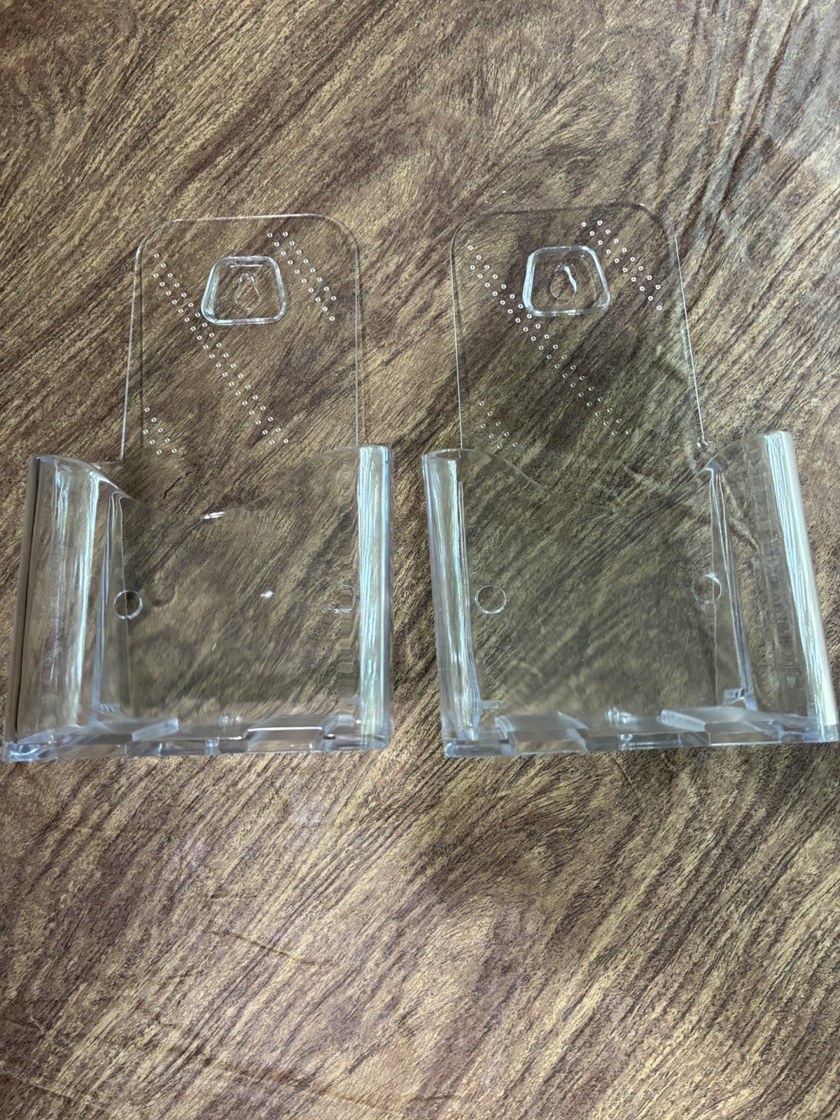 Clear Acrylic Wall-Mount or Stand Up Brochure/Card Holders. 4 inch Lot of 2.