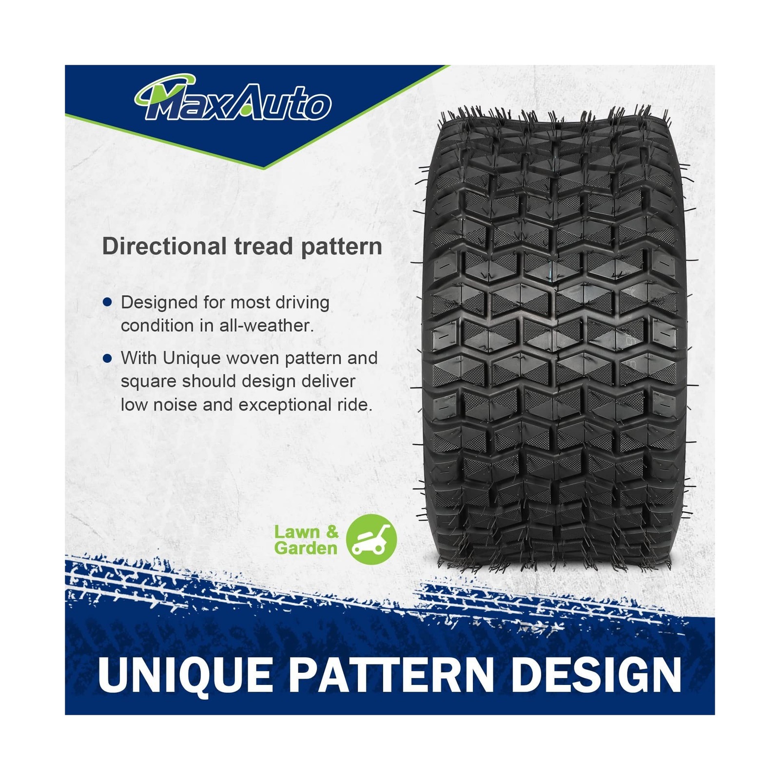 MaxAuto FOX V1 18×9.50-8 Lawn Mower Tires, Patent Design Fox V1 Garden Mower …