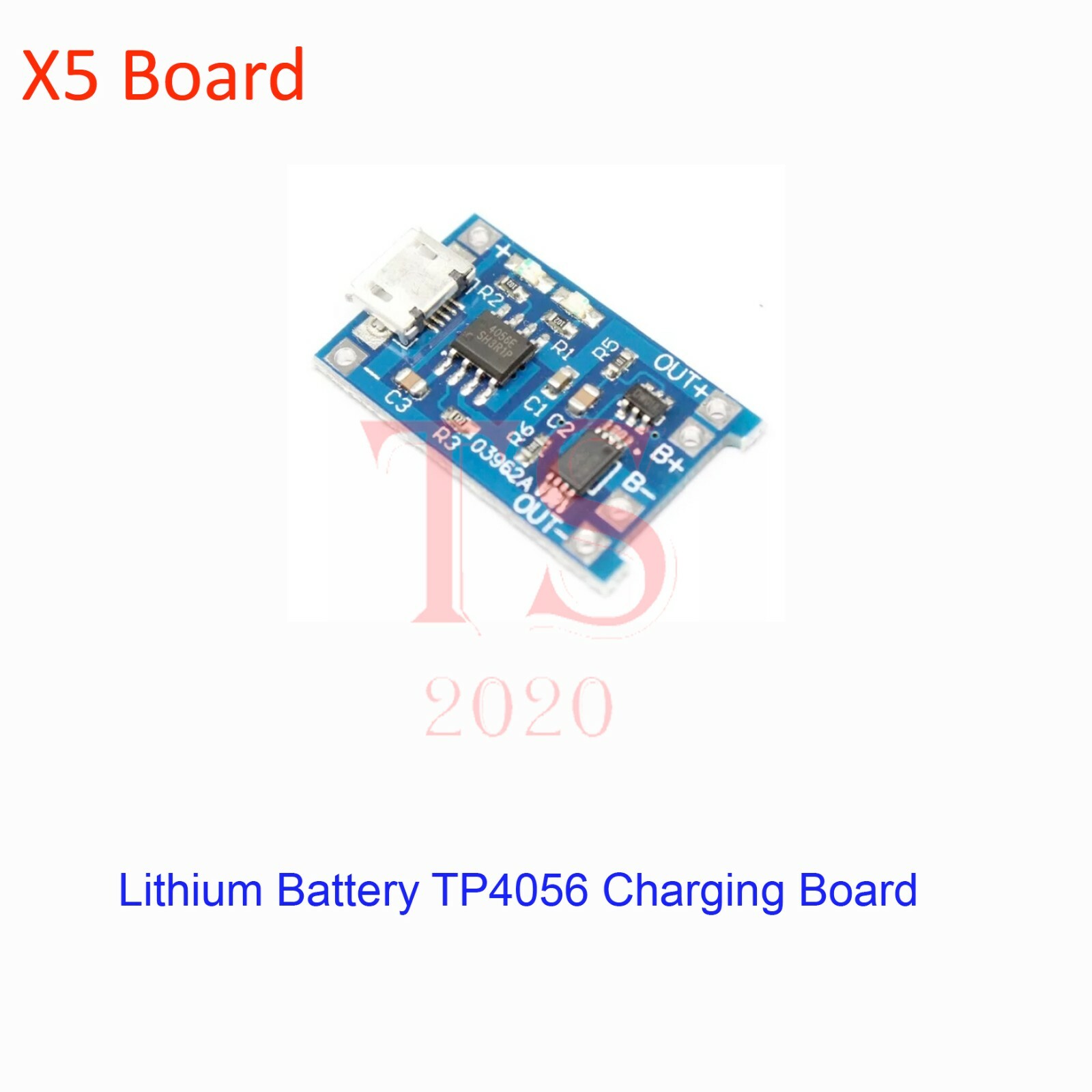 TP4056 Charging Board Charger Module 5V 1A Micro USB 18650 Lithium Battery 5pcs