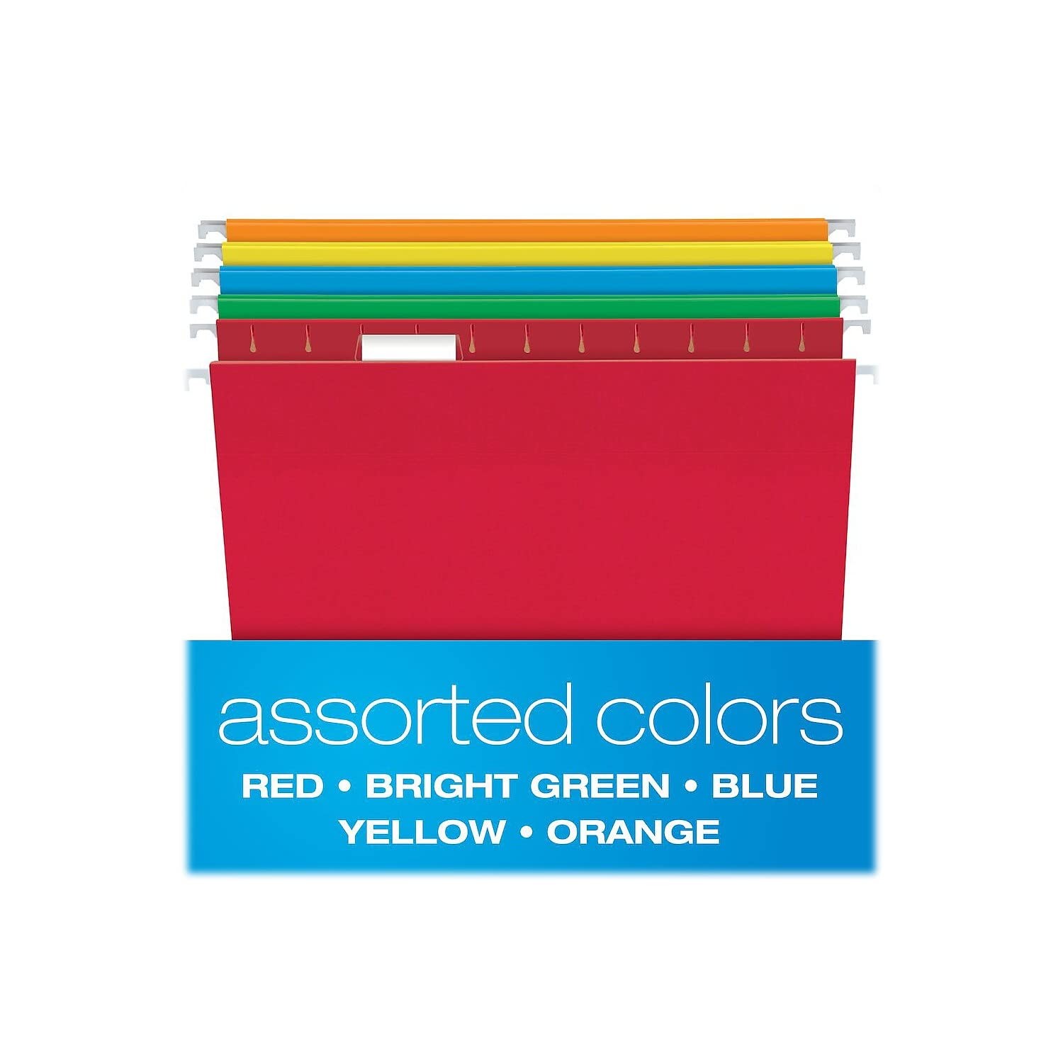 Pendaflex Hanging File Folders, Letter Size, Assorted Colors, 1/5-Cut Adjusta…