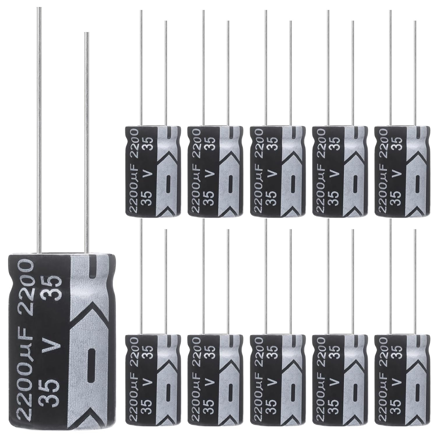 2200uF 35V 16x25mm Electrolytic Capacitor 2200 UF MFD 35 Volt 0.63×0.98in…