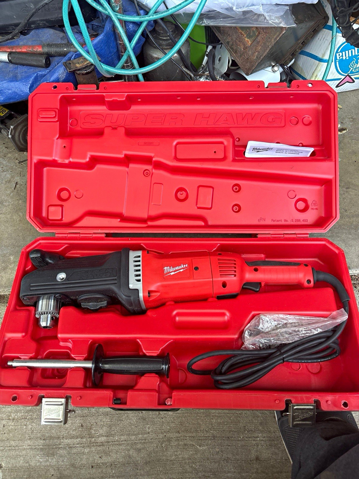Milwaukee Super Hawg Corded Right Angle Drill with Hard Case