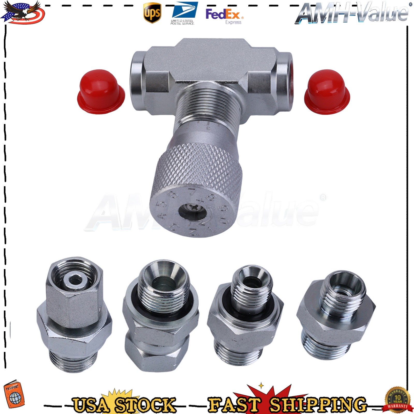 For Fluids Gases 3/8in Hydraulic Adjustable Flow Control Two-way Joint w/ G3/8