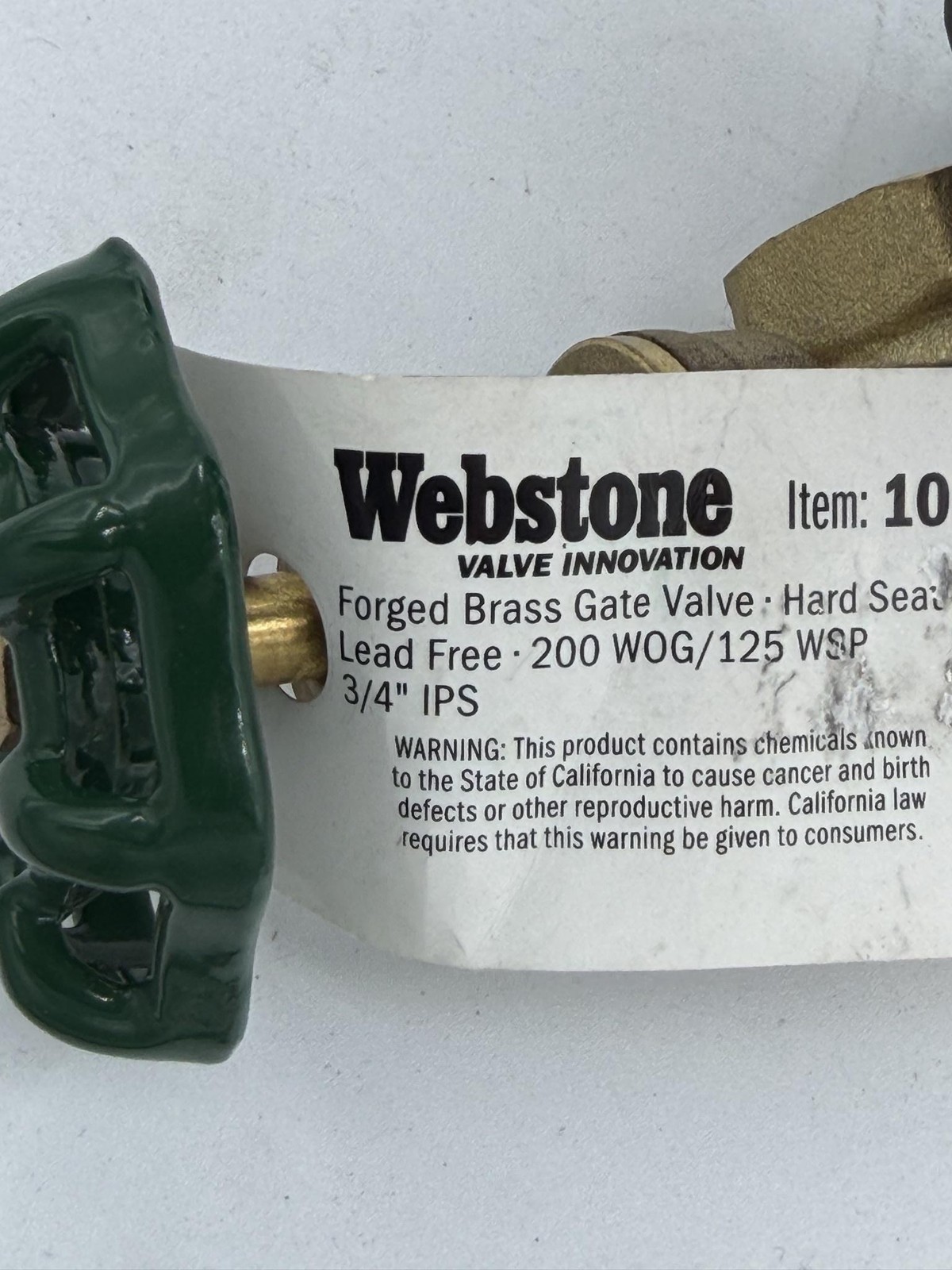 Webstone 10133W 3/4 In Forged Brass Gate Valve Lead Free 200 WOG IPS China 3ct