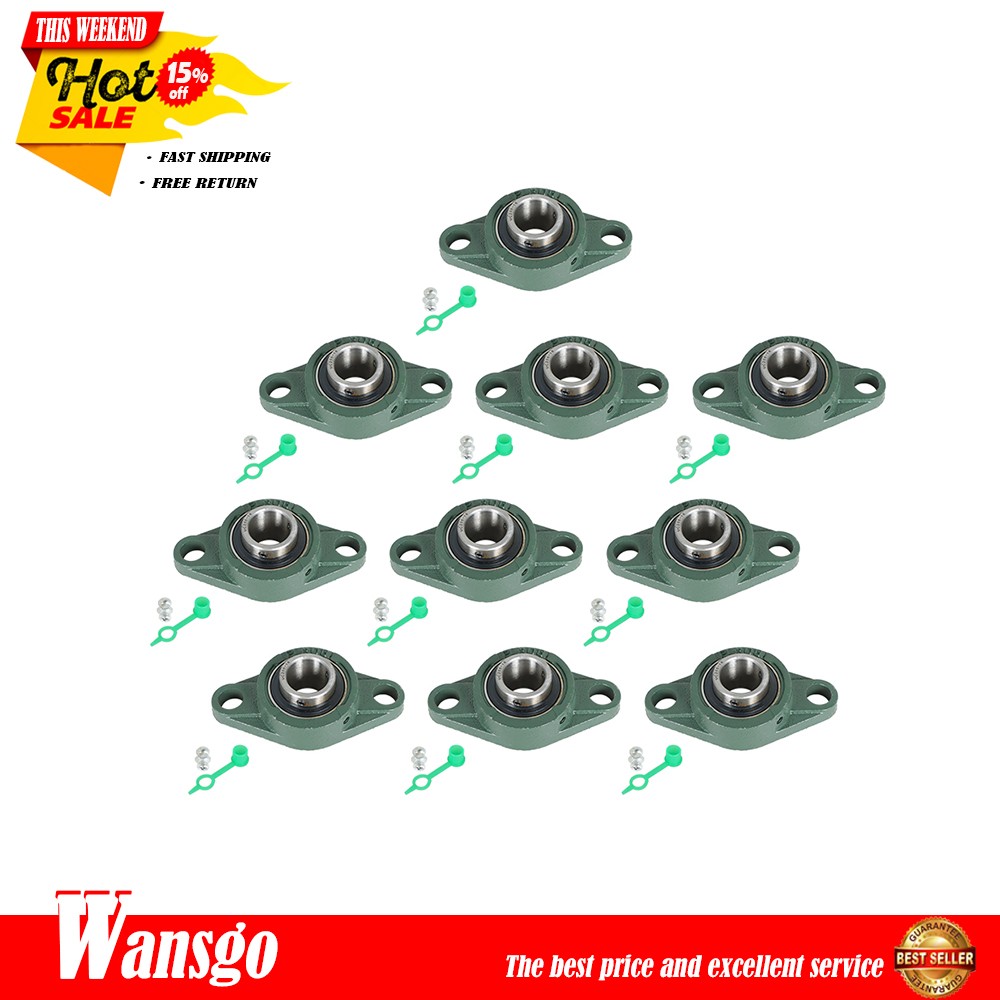 UCFL205-16 Pillow Block Flange Bearing 1″ Bore 2 Bolt Solid Base (10PCS)