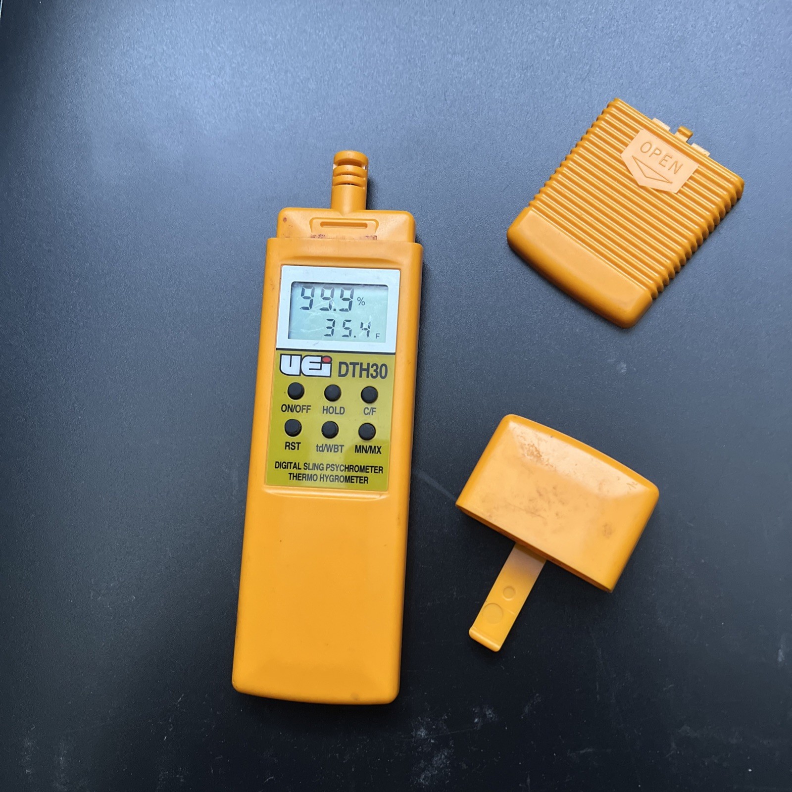 Vintage UEi DTH30 Digital Display Sling Psychrometer Thermo Hygrometer Meter