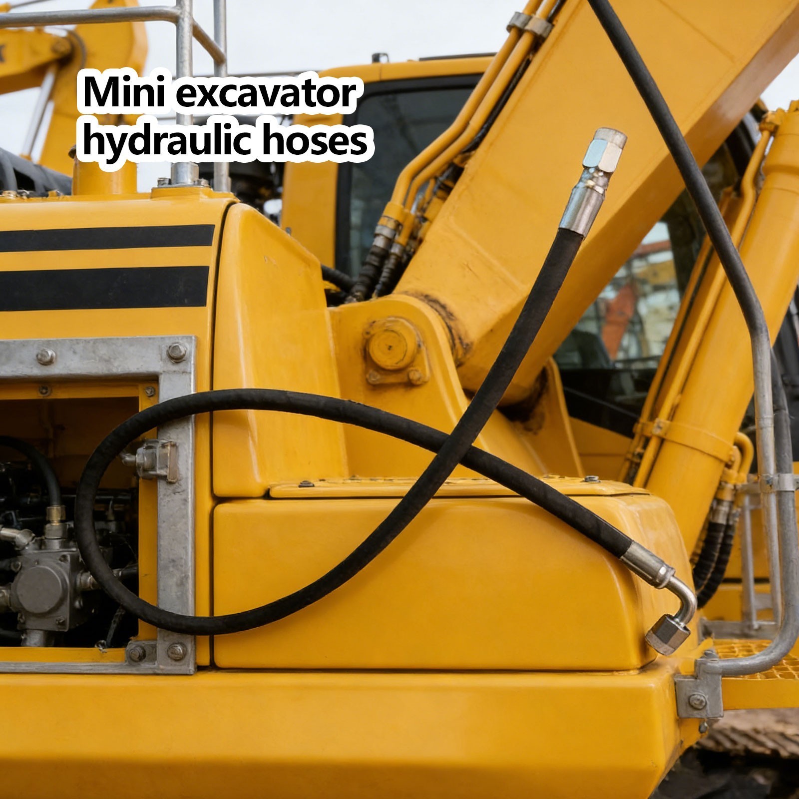 Agt Miva Mini Excavator Hydraulic Hose M14x1.5 X 36″ One End 90° One Str NEWy1l8