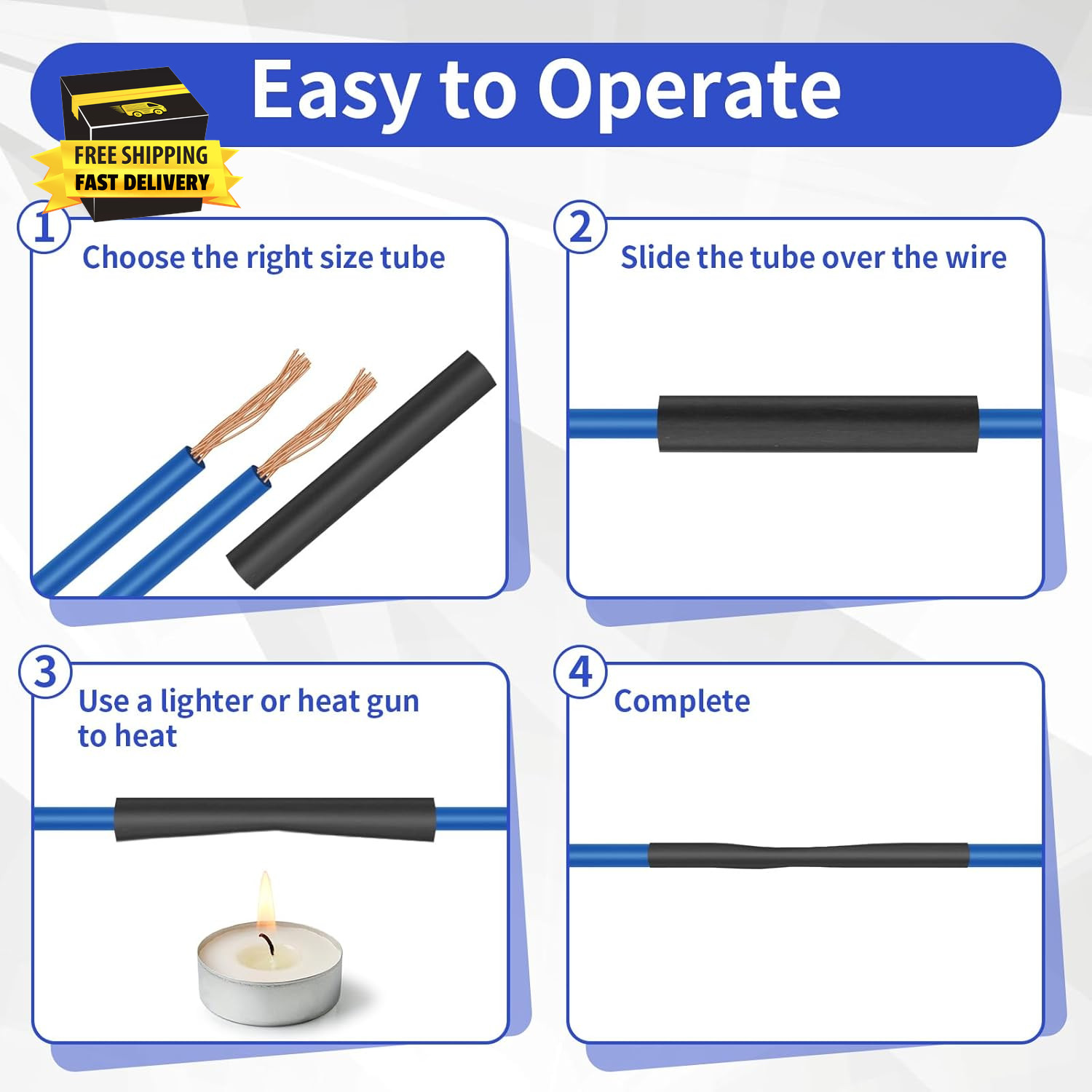 420 Pcs Heat Shrink Tubing Kit, 3:1 Ratio Adhesive Lined, 7 Sizes Marine Wire Sh