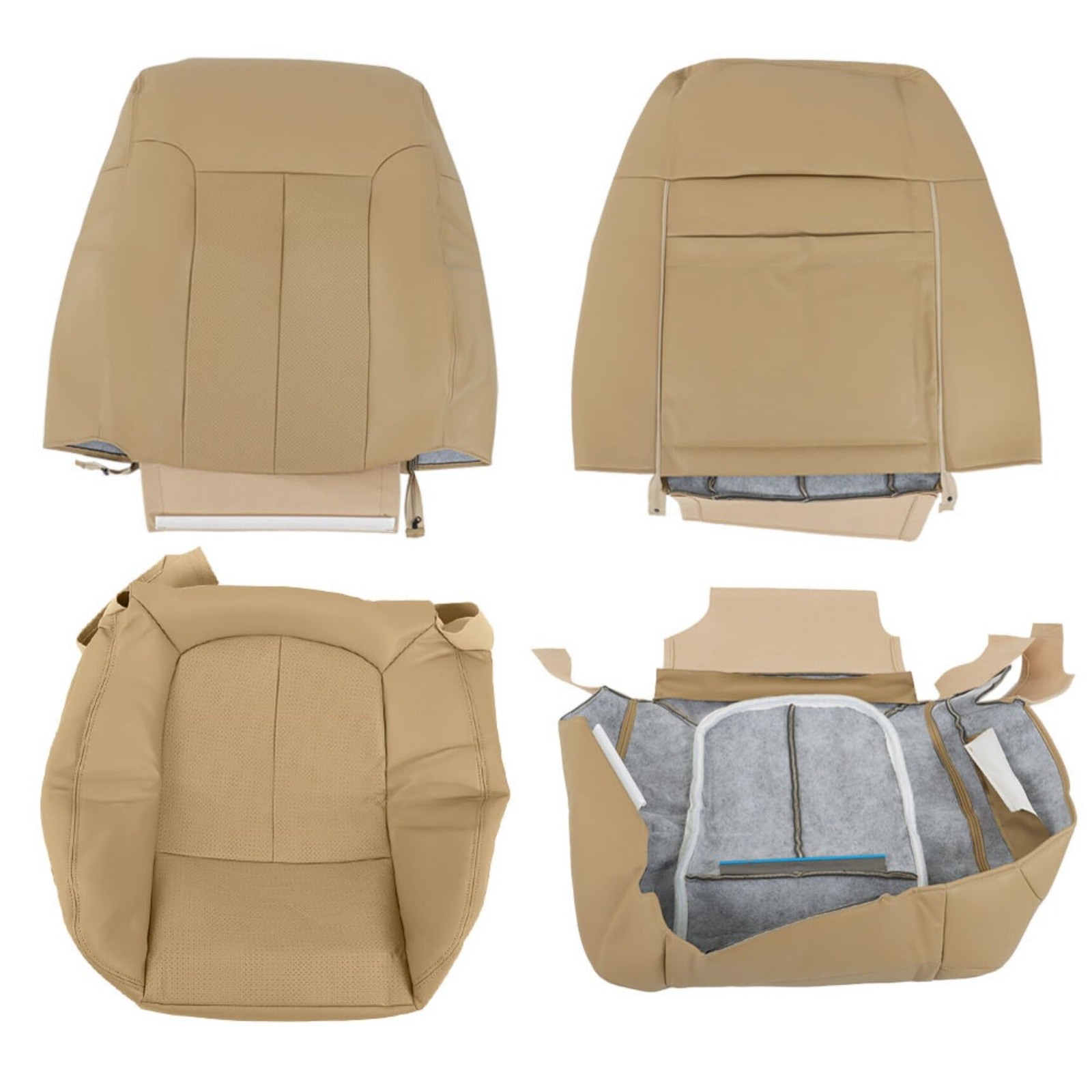 Tan Driver Passenger Seat Bottom Back Cover Replacement F150 Lariat 2009-2014