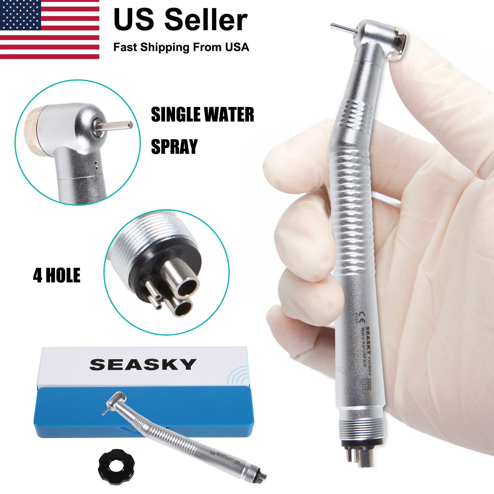10 Pcs Seasky NSK PANA MAX Style Dental High Speed Turbine Handpiece Push 4Holes