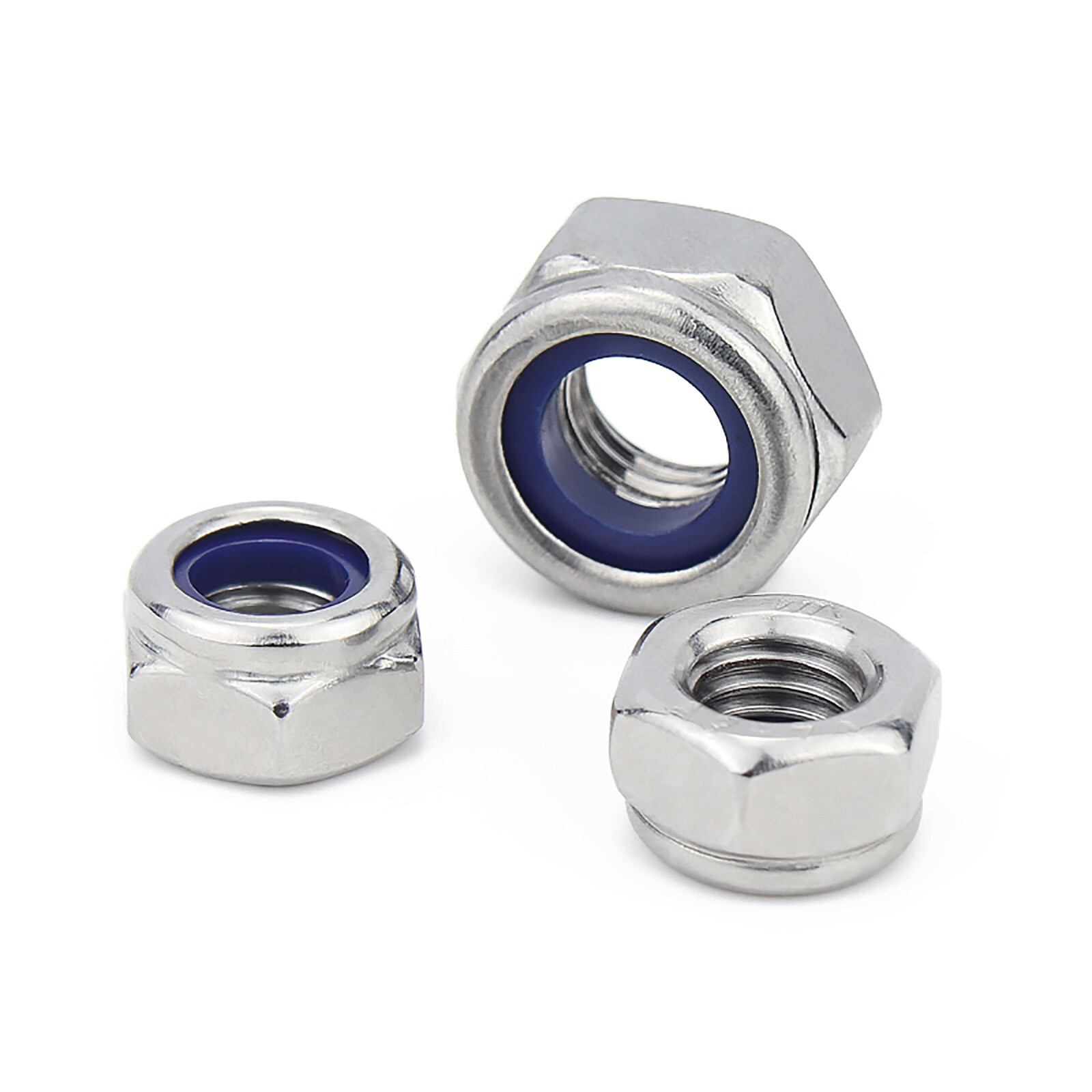 NYLOC NYLON INSERT LOCKING NUTS M3 M4 M5 M6-M20 A4/316 STAINLESS STEEL DIN 985