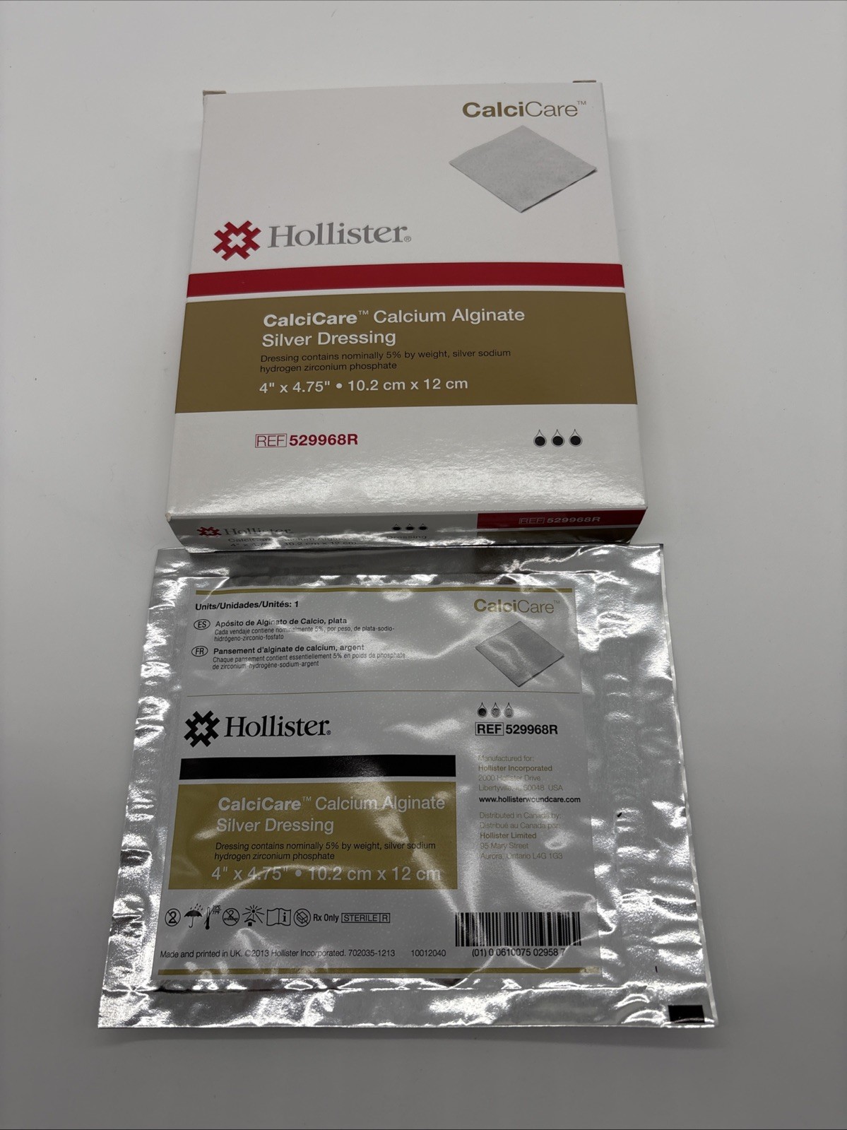 HOLLISTER CalciCare Calcium Alginate SILVER DRESSING,4″ X 4.75″ 529968R 20/11/14