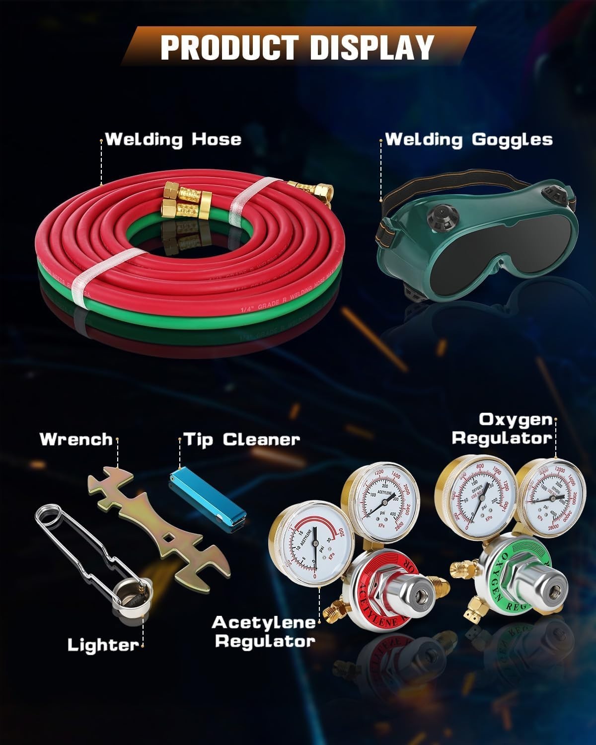 Oxygen Acetylene Torch Kit, Cutting Torch and Welding Kit, Oxy Gas Welding Cutti