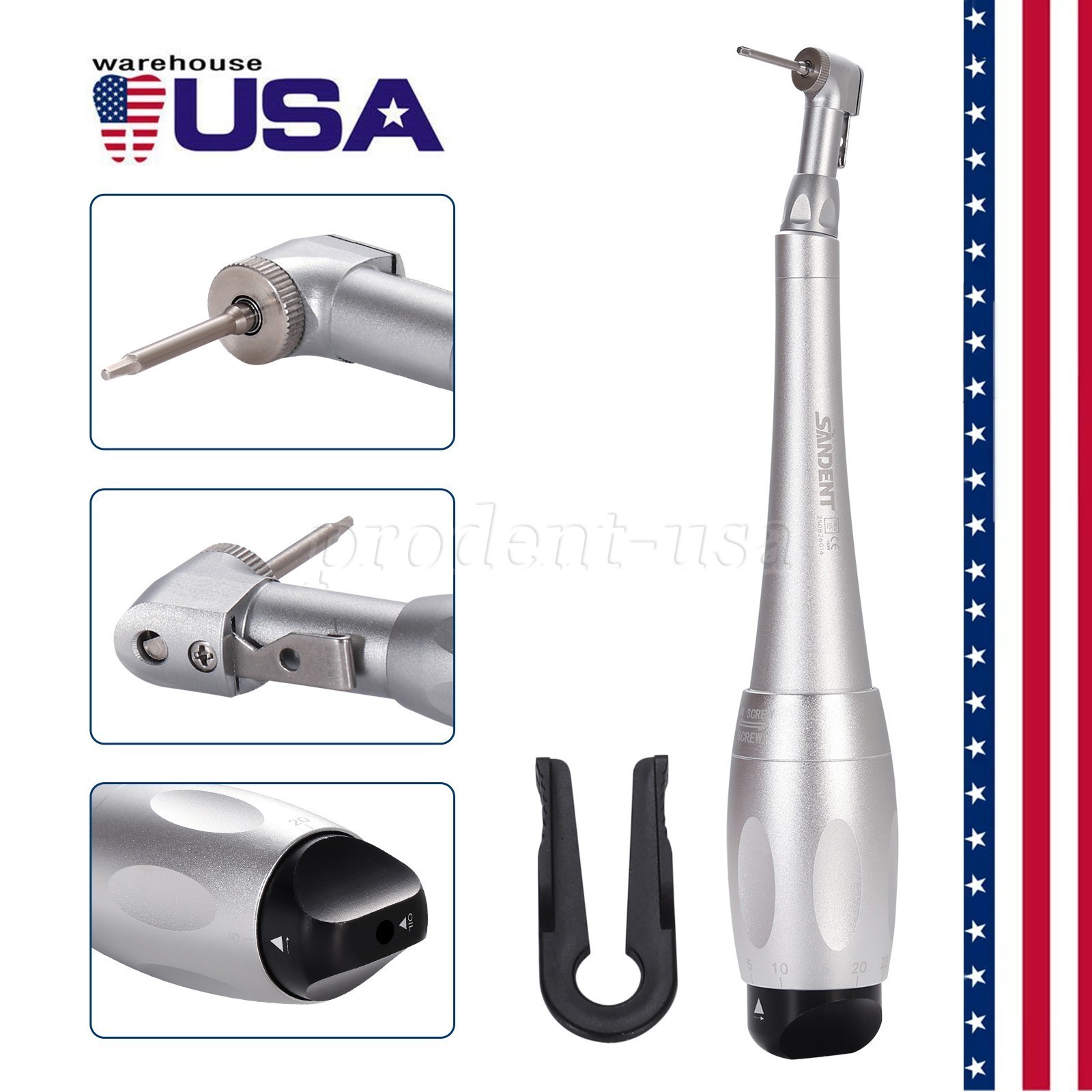 Dental Universal Implant Kit Torque Wrench Contra Angle Handpiece & 16 Drivers