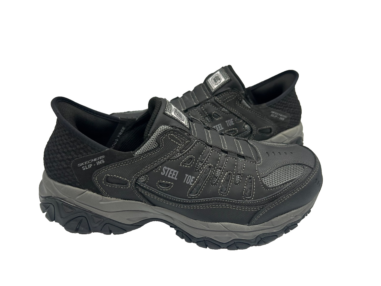 Skechers Men’s Work Slip ins RF Cankton Steel Toe Black/Char Shoes Size:10 175D