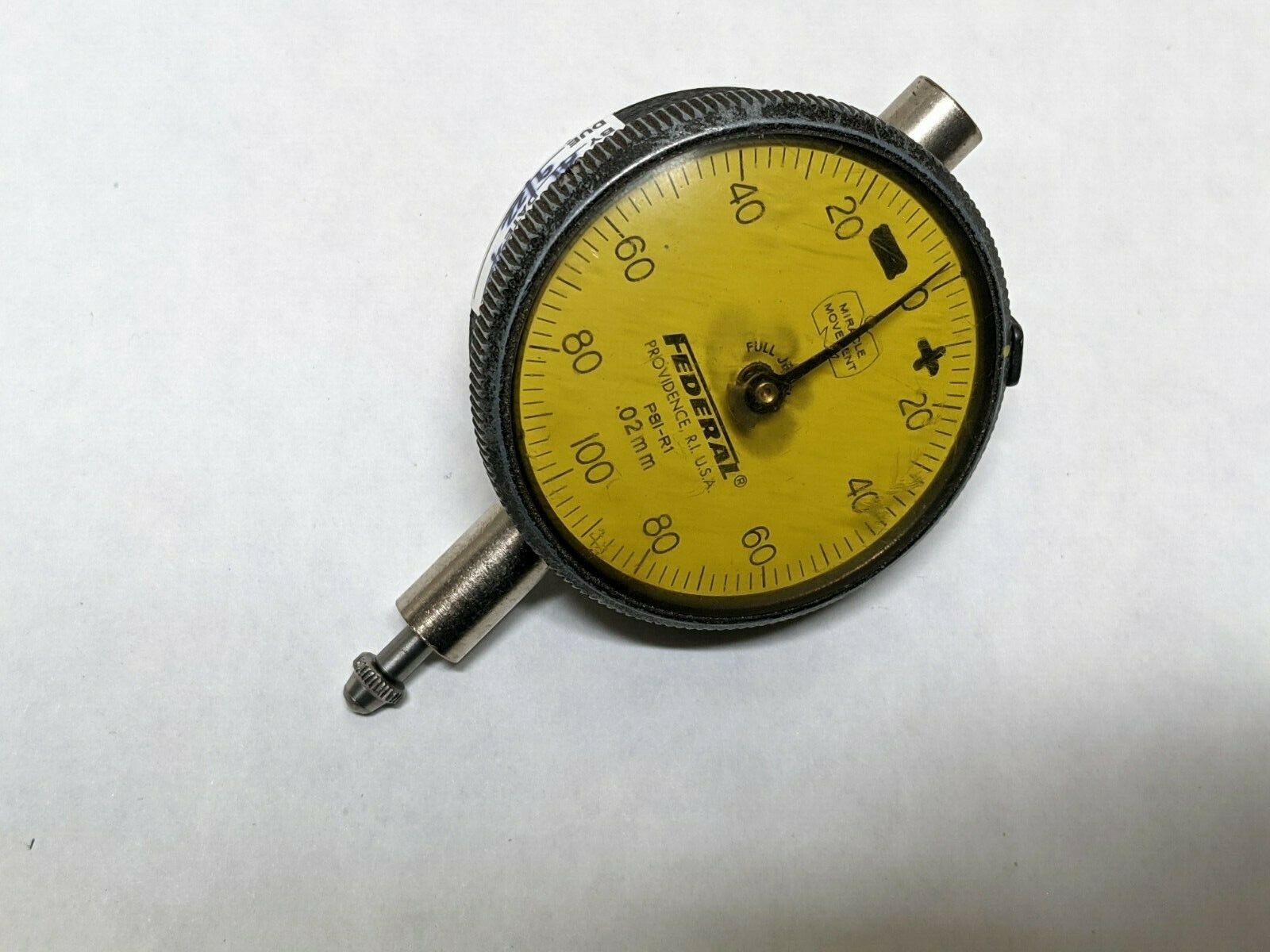 Vintage FEDERAL P81-R1 Miracle Movement Dial Indicator .02mm Made in USA (USED).