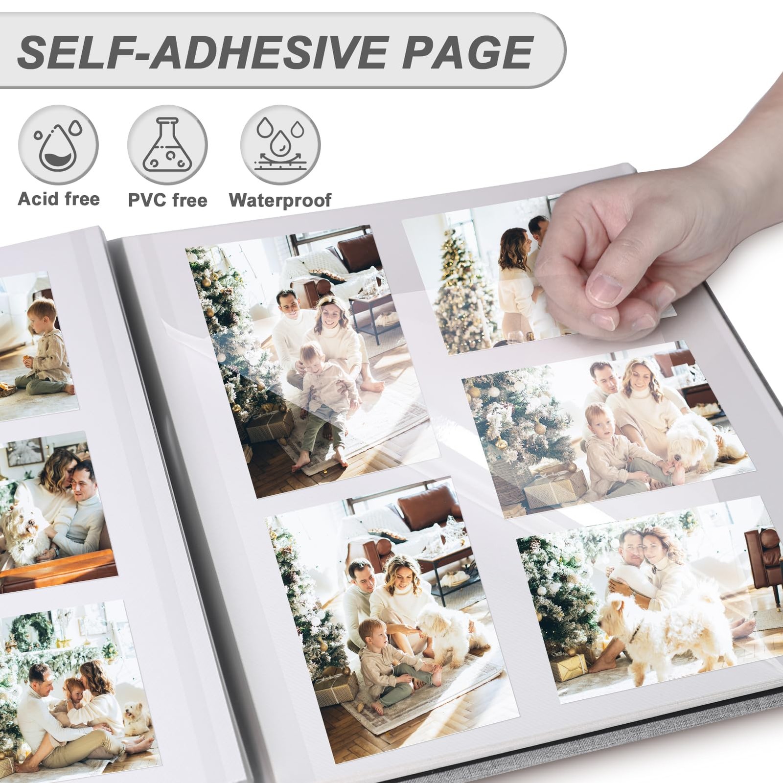 Photo Album Self Adhesive Pages for 4×6 5×7 8×10 11″x10.6″ 40Pages, Black