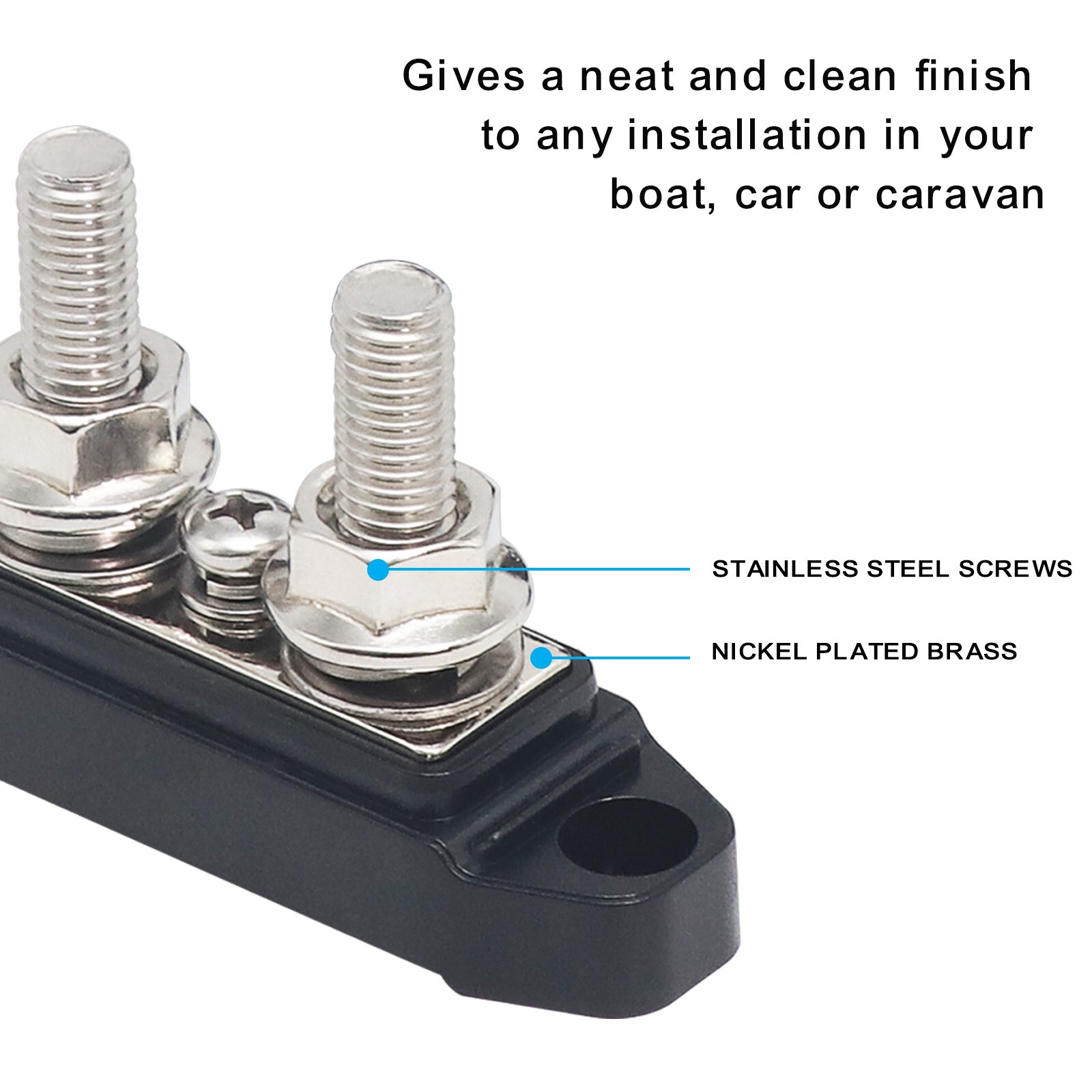 Recoil S2P-516 Busbar Dual 5/16” Studs #8Screw Terminal Power Distribution Block