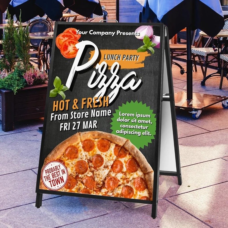 24 x36 Inch A Frame Sign Double-Sided Folding Sandwich Board Heavy Duty Slide-in
