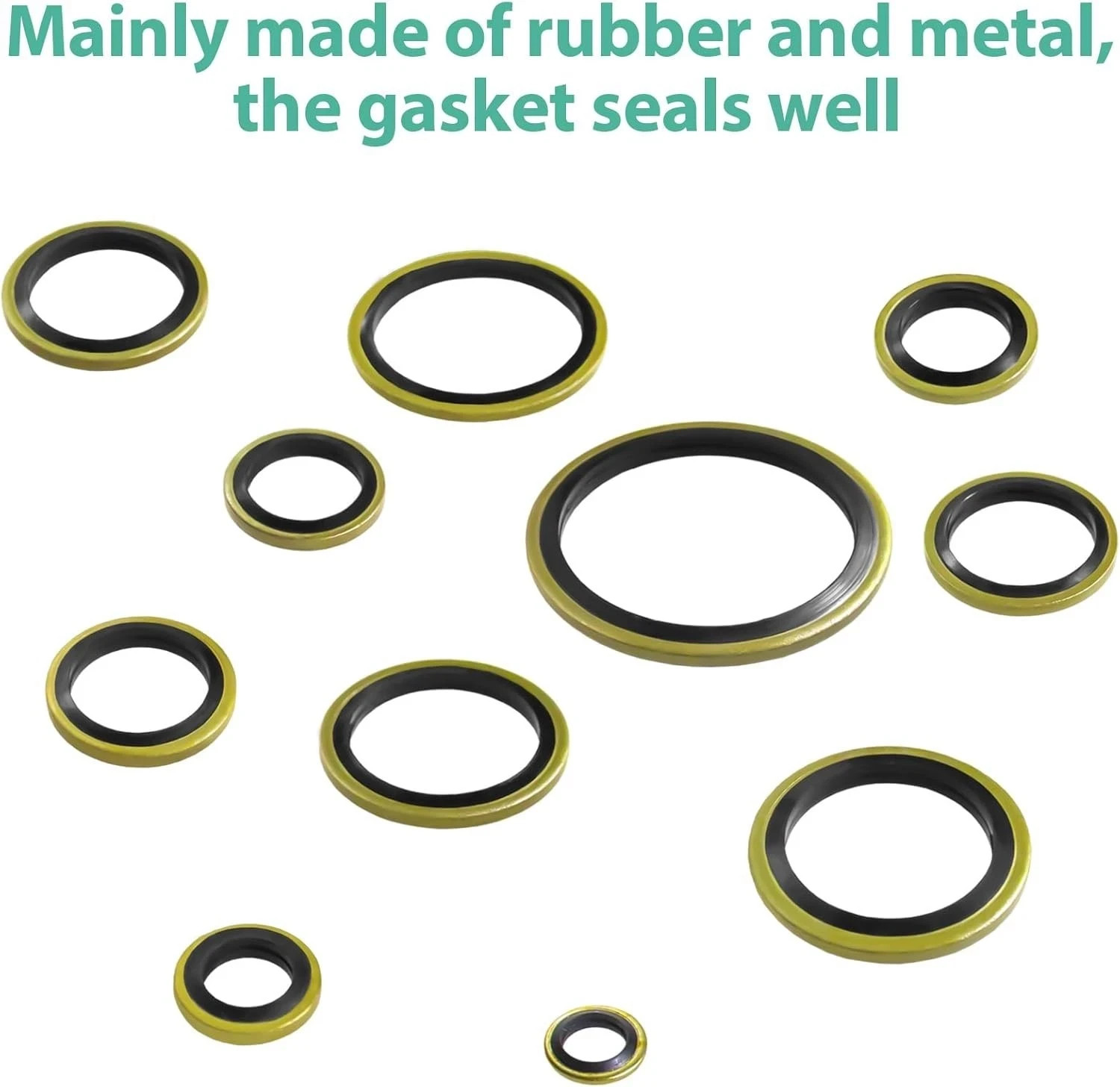 378 Pcs NBR Metal Bonded Sealing Washer Assortment Kit M6 M8 M10 M12 M14 M16 M18