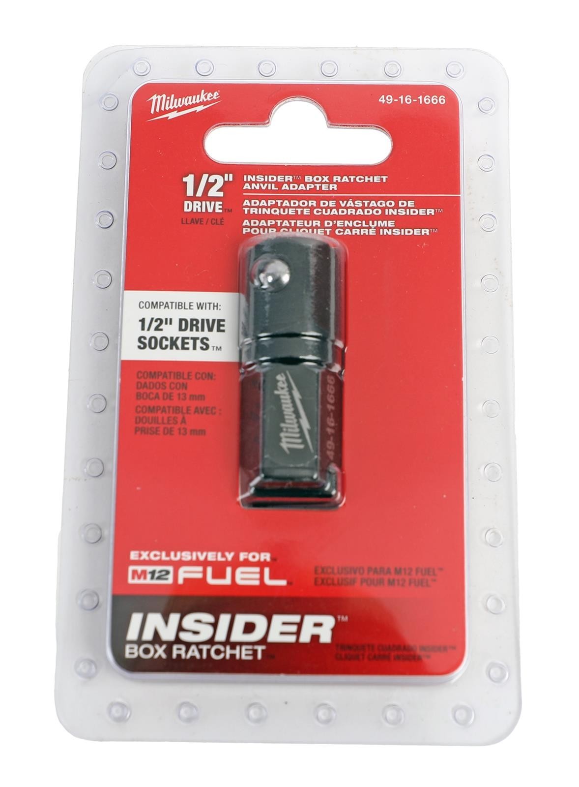 Milwaukee 49-16-1666 Insider Box Ratchet 1/2” Anvil Adapter