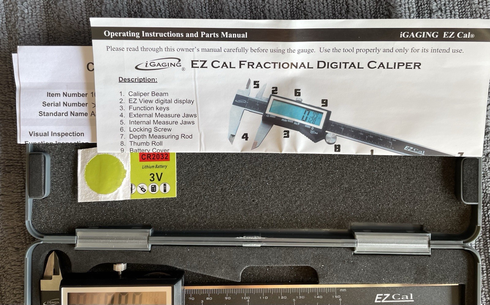 iGaging IP54 Fractional digital Caliper 0-150mm 0-6″ Range Caliper