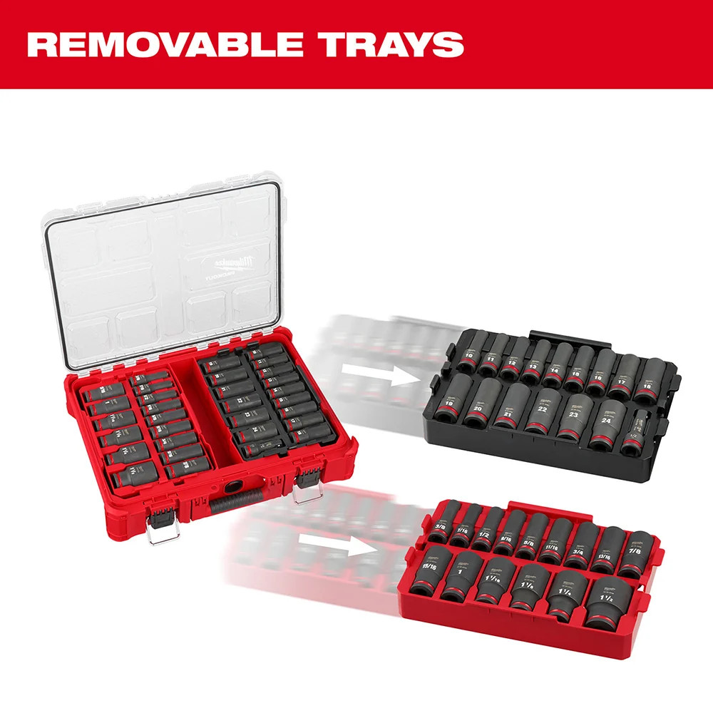 Milwaukee 49-66-6806 SHOCKWAVE 1/2” Impact Duty Socket PACKOUT Set – 31 PC